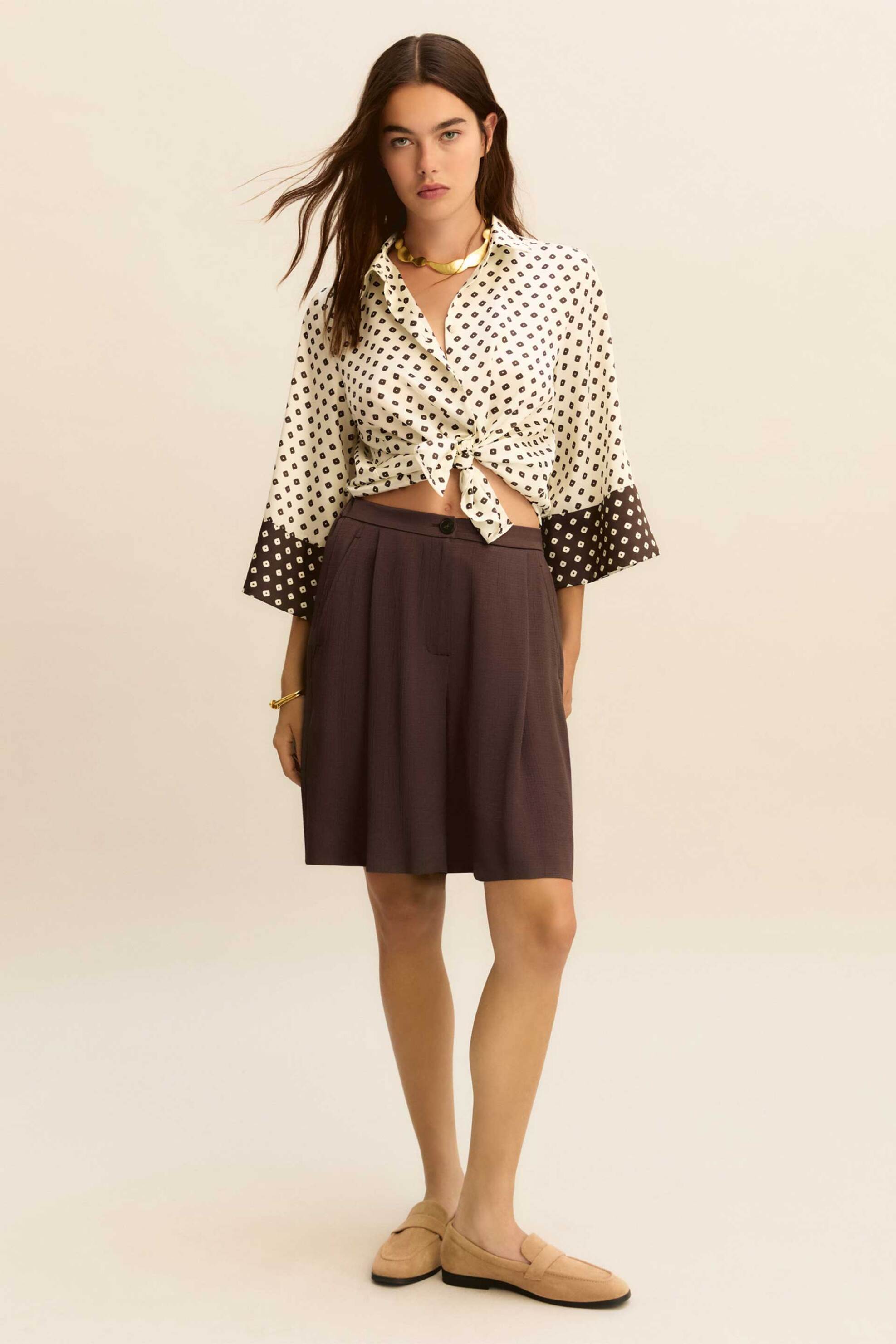 Emme by Marella γυναικείο πουκάμισο με all-over print "Emmsevero" - 2615111241 Λευκό φωτογραφία