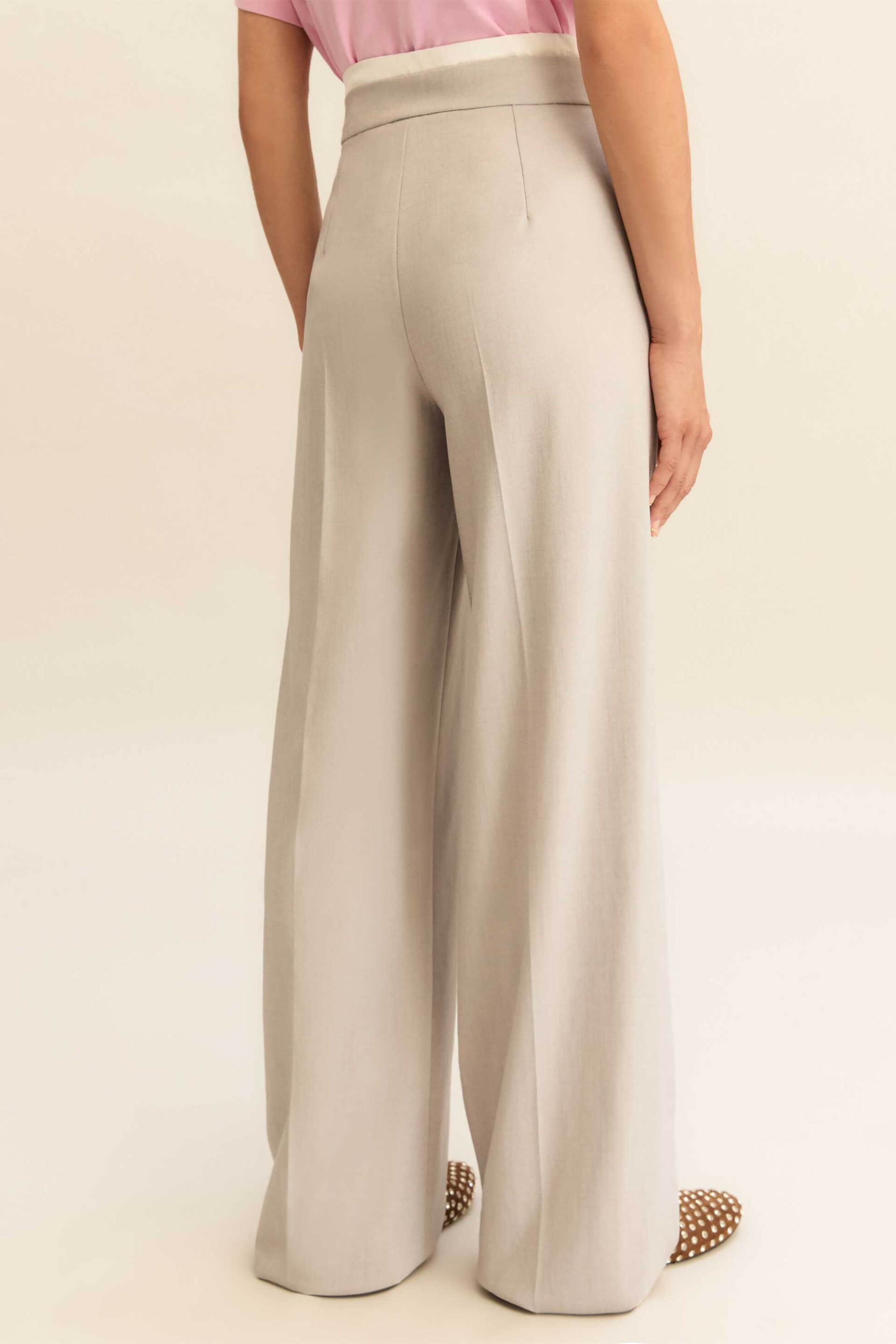 Emme by Marella γυναικείο παντελόνι με διπλή μέση "Emmfetta" - 2615131091 Γκρι Ανοιχτό φωτογραφία