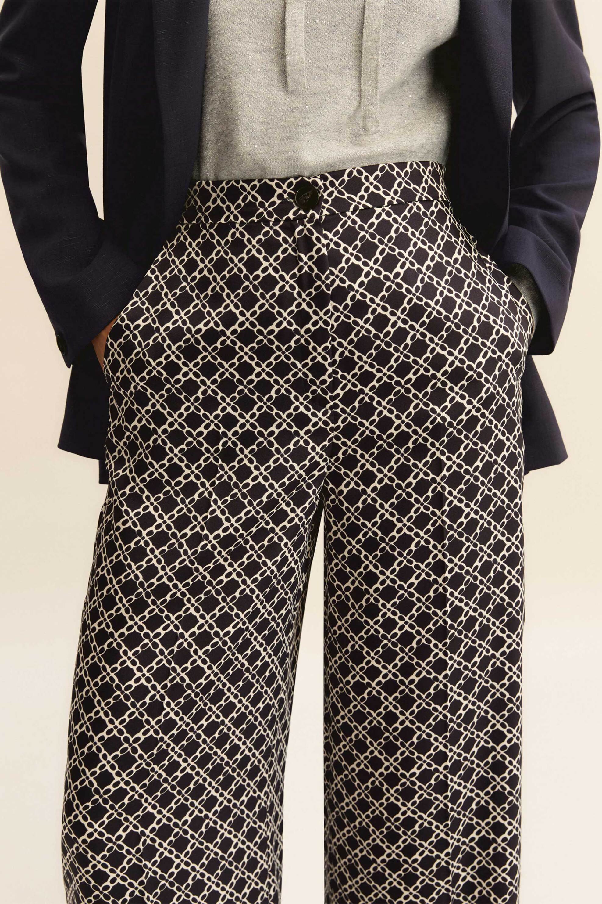 Emme by Marella γυναικείο παντελόνι εμπριμέ "Emmcaraffa" - 2615131131 Μπλε Σκούρο φωτογραφία