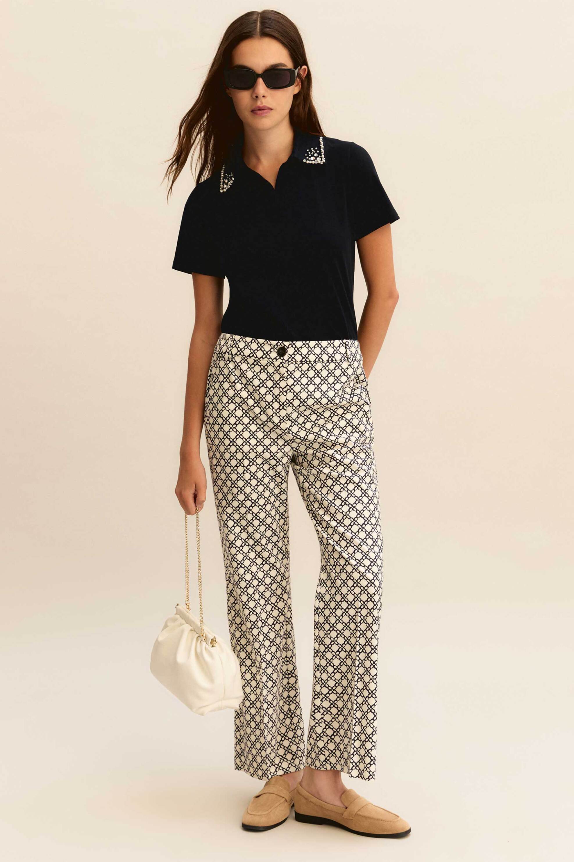 EMME Emme by Marella γυναικείο παντελόνι μονόχρωμο "Emmgatti" - 2615131201 Κρέμ