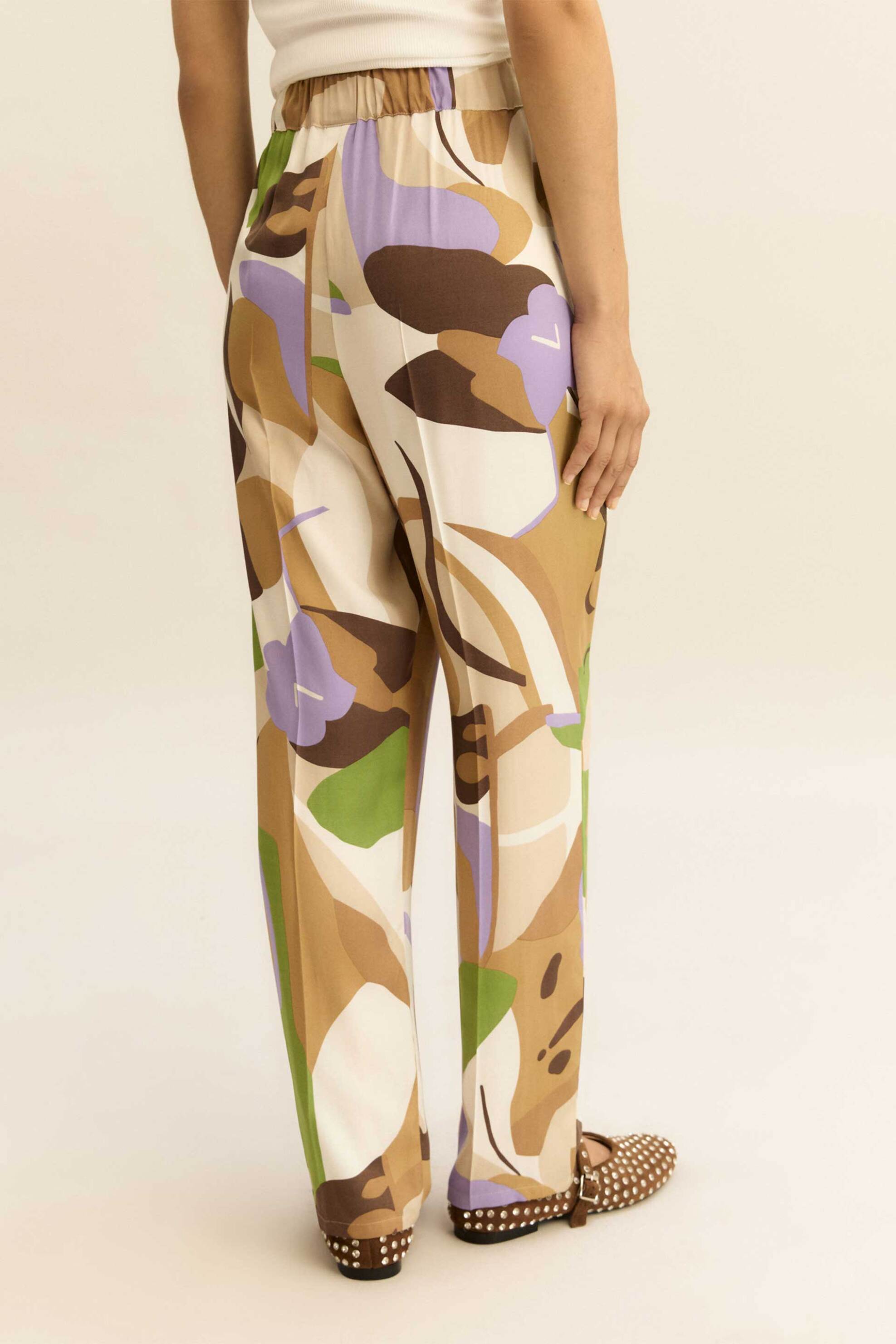 Emme by Marella γυναικείο παντελόνι εμπριμέ "Emmosso" - 2615131211 Μπεζ φωτογραφία