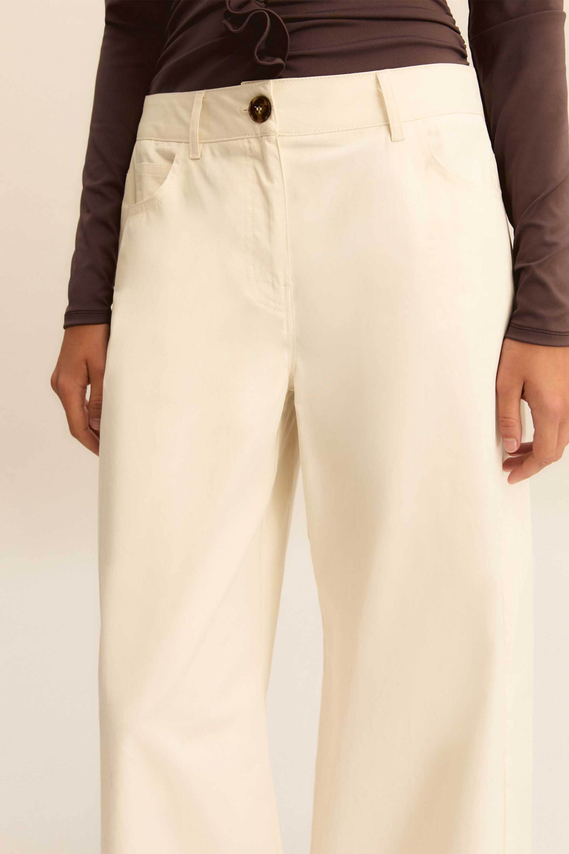 Emme by Marella γυναικείο παντελόνι μονόχρωμο "Emmvacillo" - 2615131231 Λευκό φωτογραφία