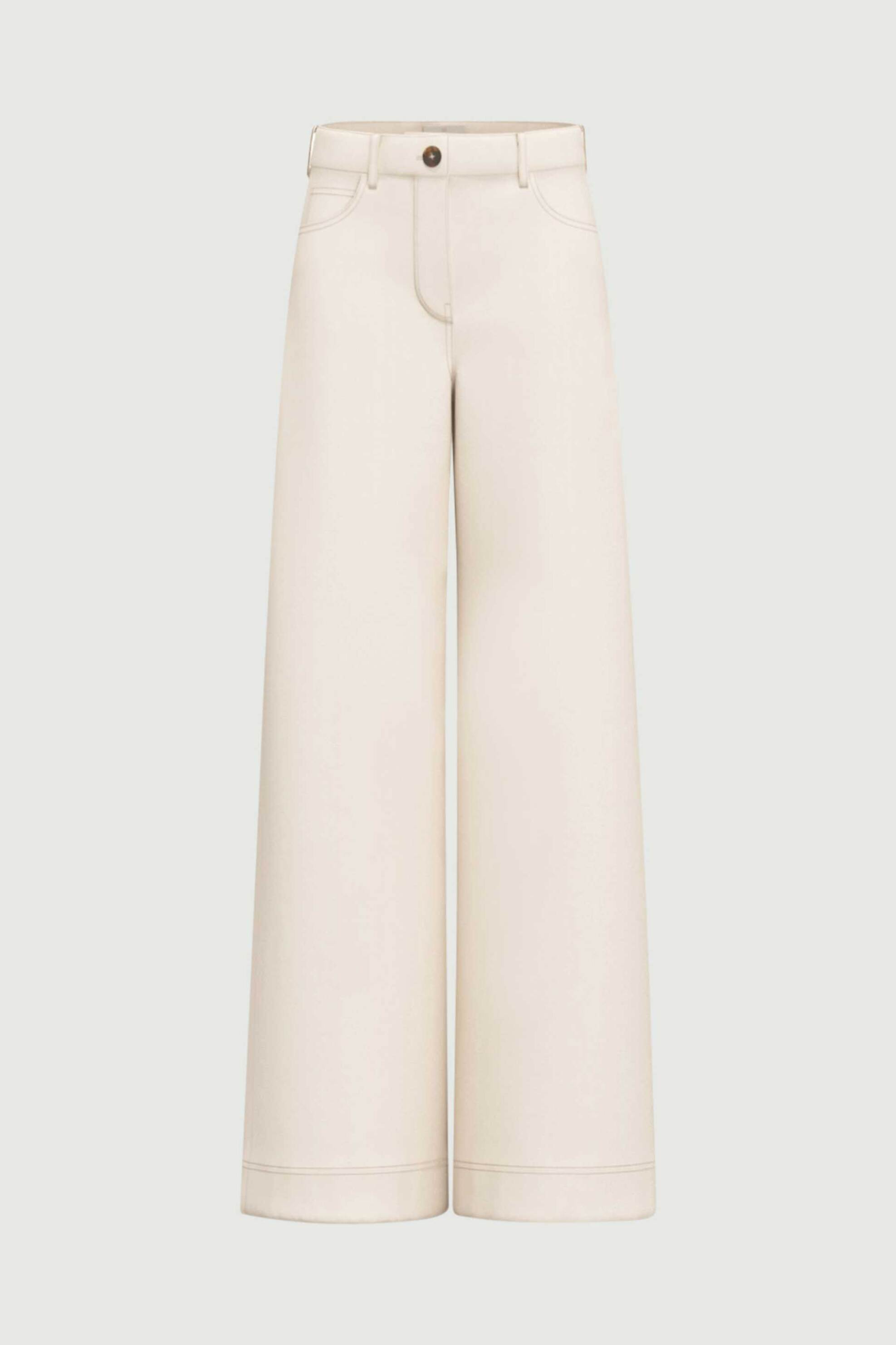 Emme by Marella γυναικείο παντελόνι μονόχρωμο "Emmvacillo" - 2615131231 Λευκό φωτογραφία