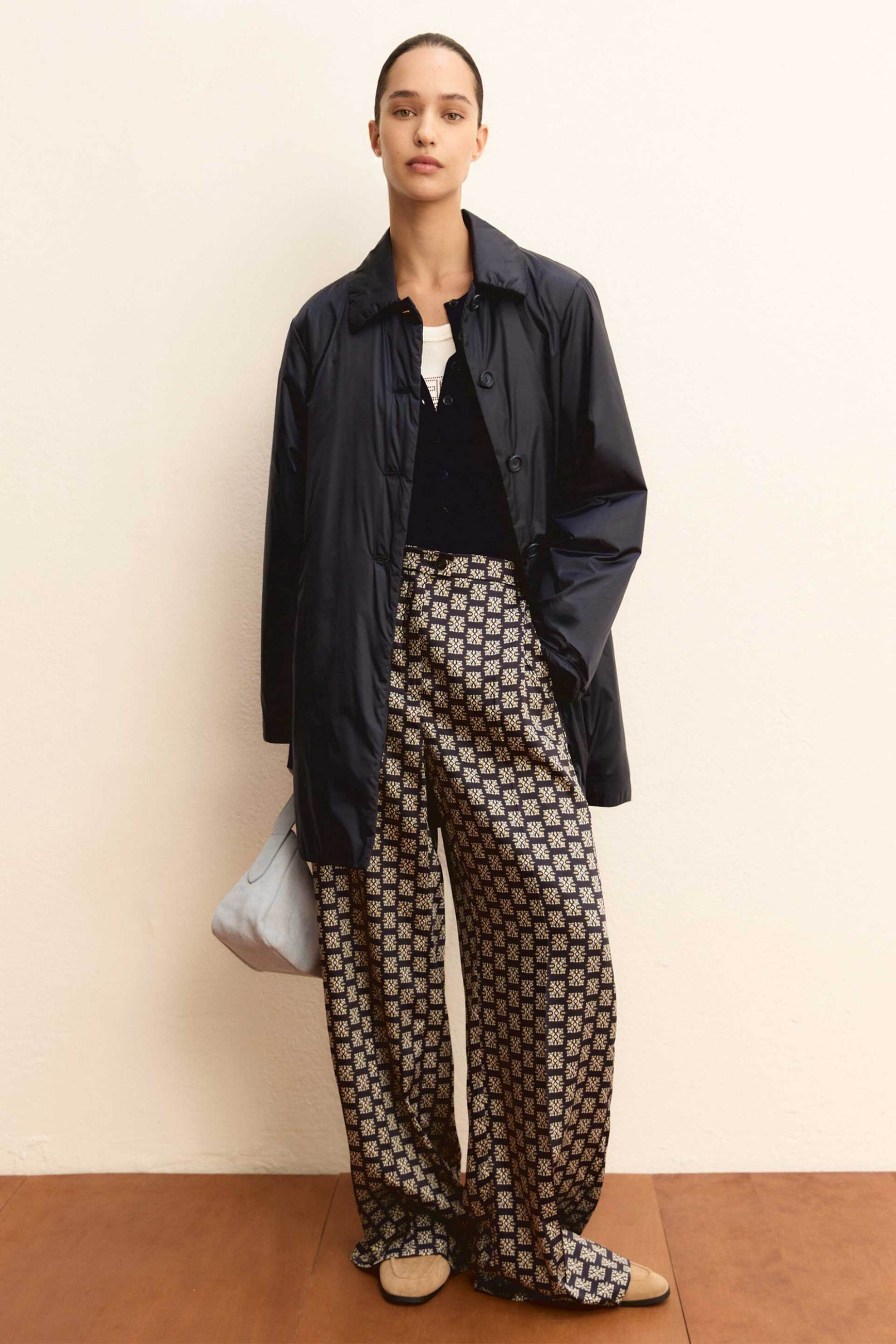 Emme by Marella γυναικείο παντελόνι με εμπριμέ σχέδιο "Emmbaobab" - 2615131241 Μπλε Σκούρο