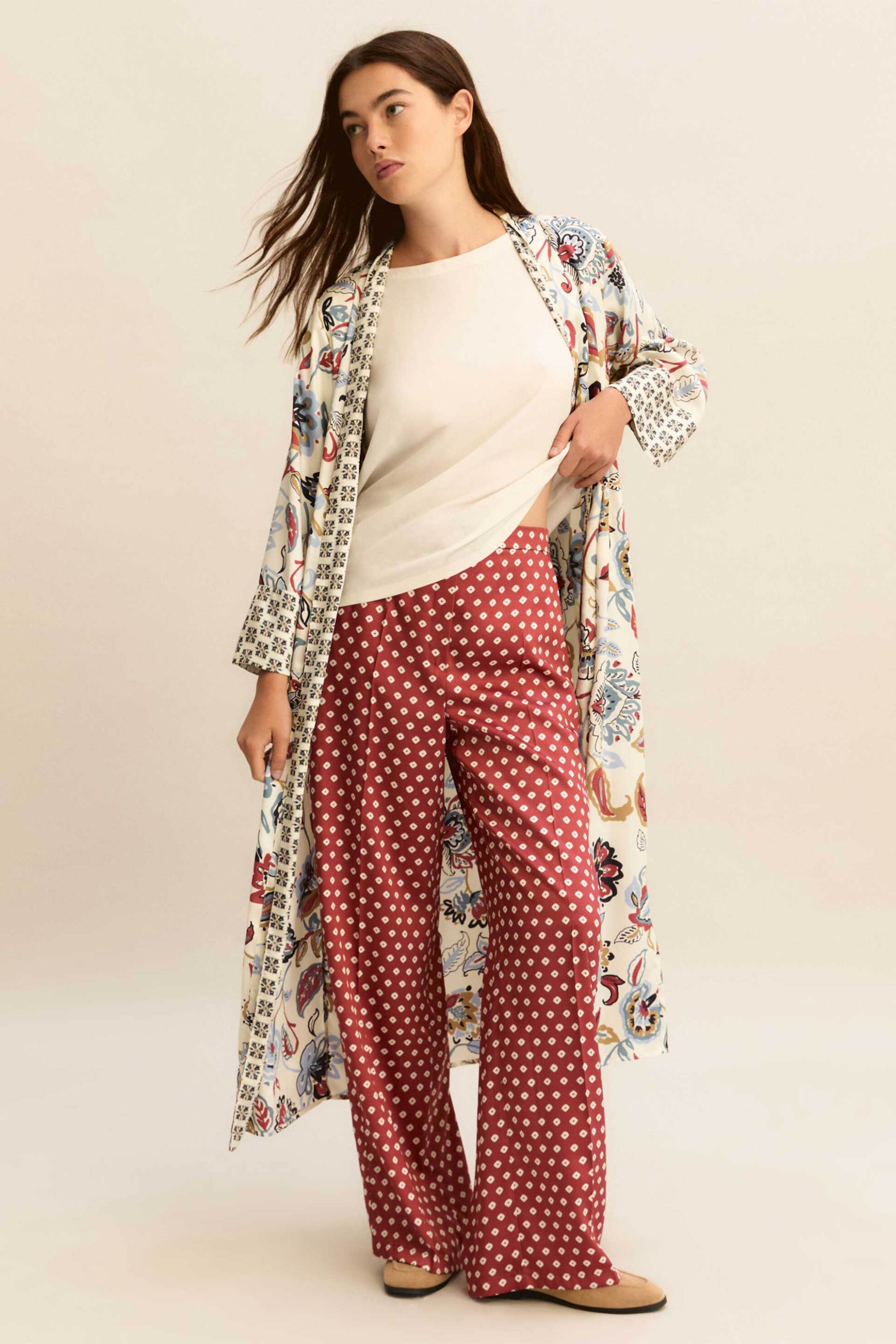 Emme by Marella γυναικείο παντελόνι με εμπριμέ σχέδιο "Emmbaobab" - 2615131241 Μπορντό