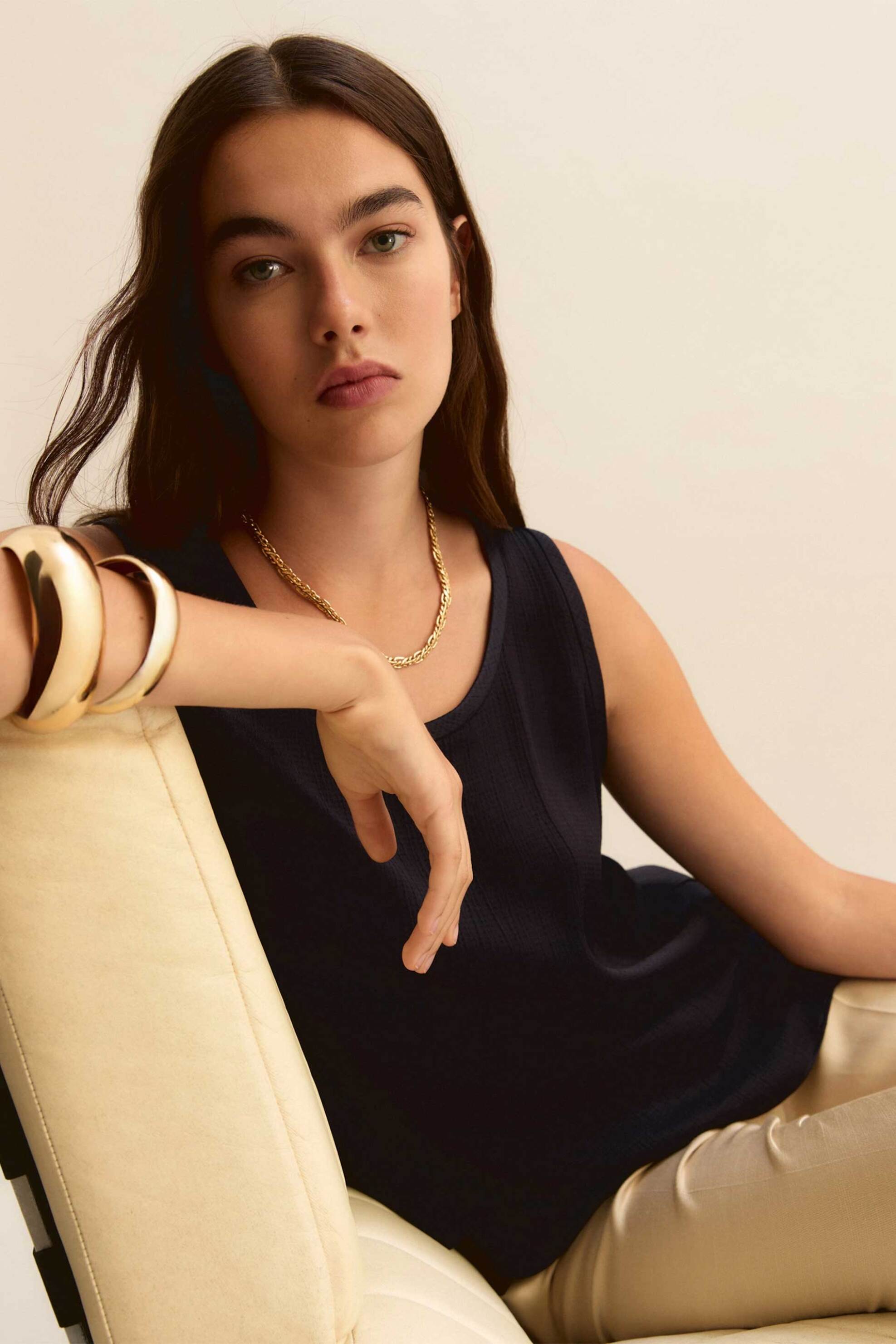 Emme by Marella γυναικείο τοπ αμάνικο "Emmnembi" - 2615161011 Μπλε Σκούρο