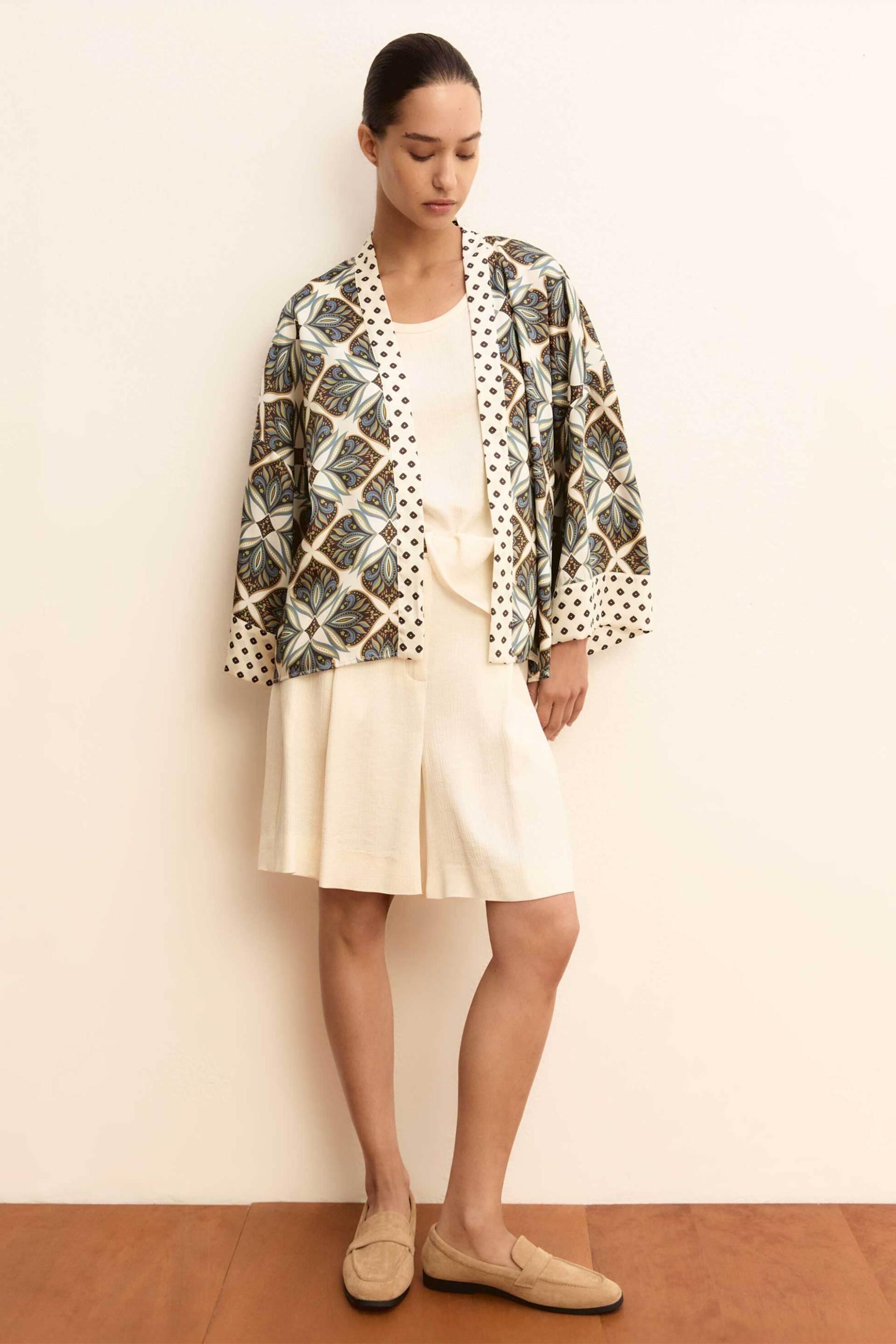 Emme by Marella γυναικείο κιμονό με εμπριμέ σχέδιο "Emmatollo" - 2615191041 Λευκό φωτογραφία