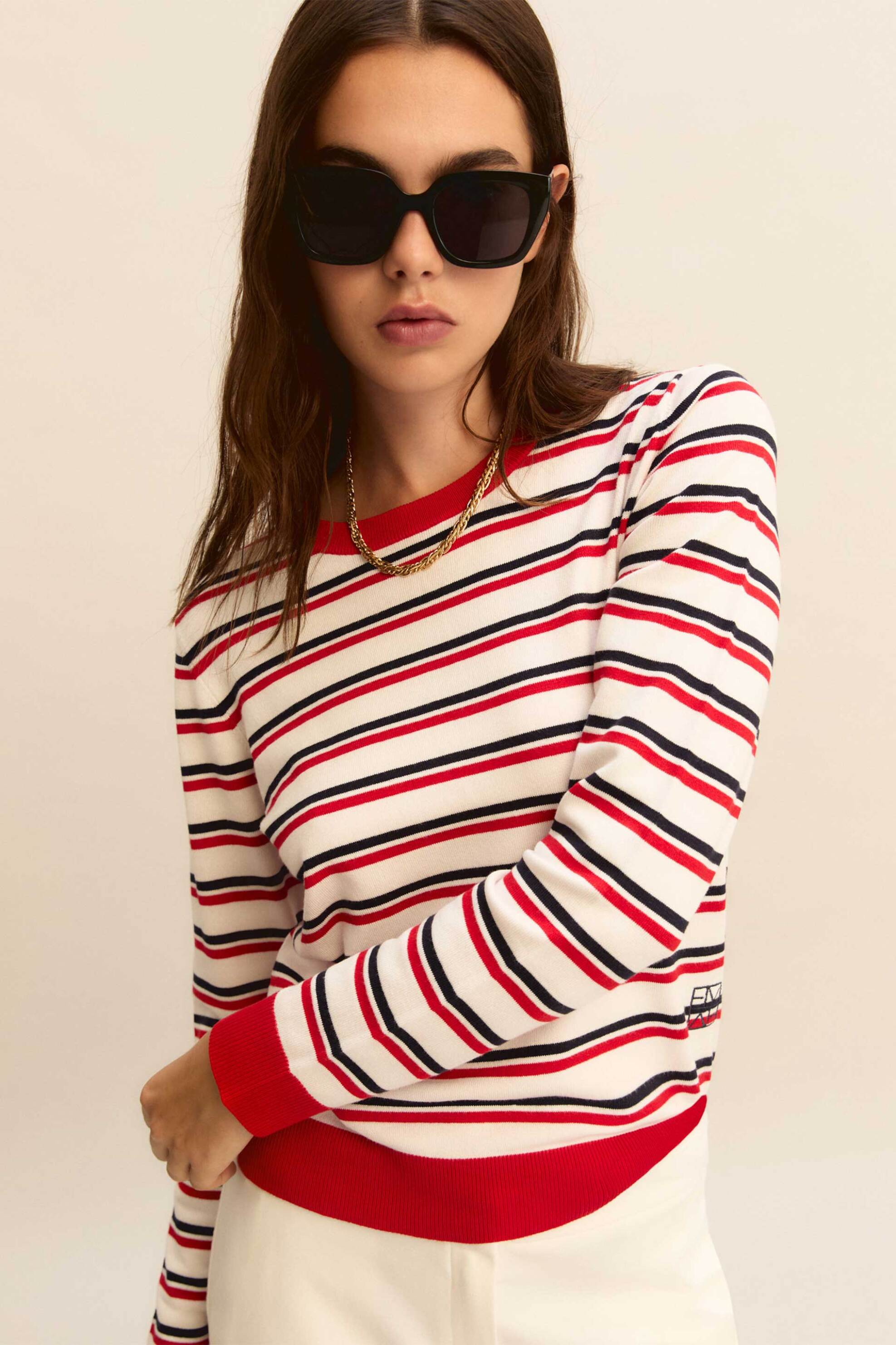 Emme by Marella γυναικεία μπλούζα ριγέ "Emmalpe" - 2615361171 Λευκό