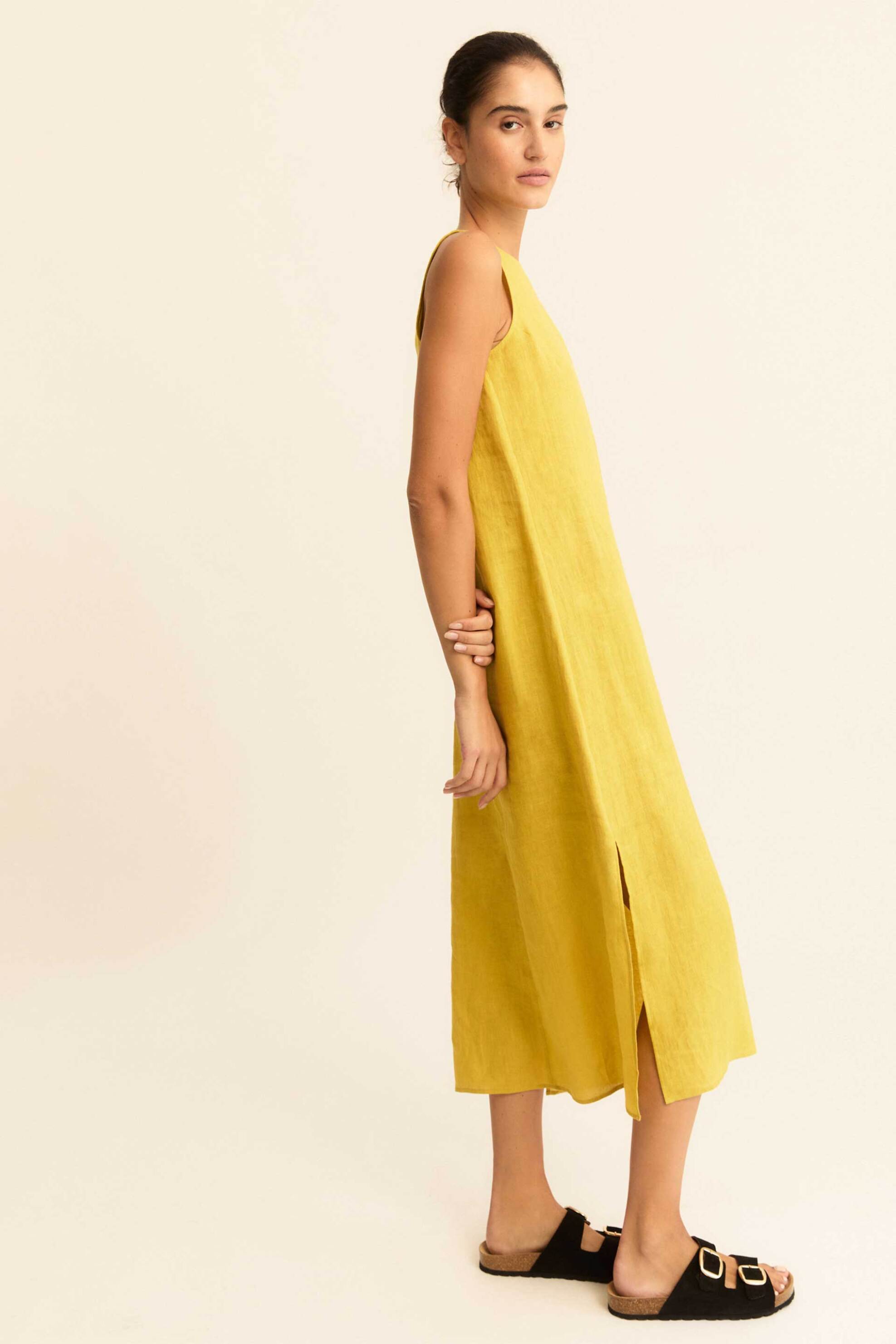 EMME Emme by Marella γυναικείο φόρεμα midi "Emmvelo" - 2615221352200 Μουσταρδί - 2