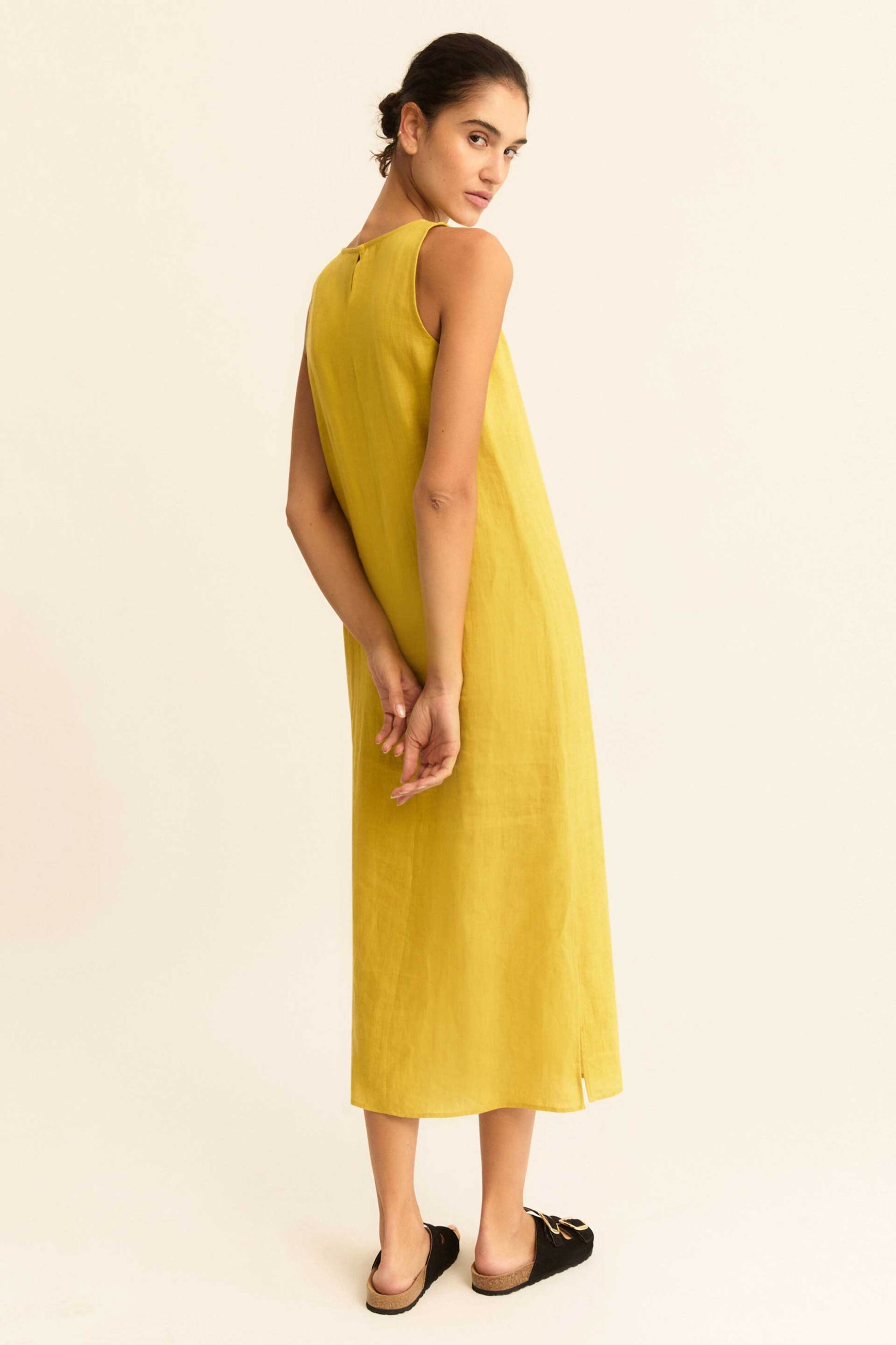 EMME Emme by Marella γυναικείο φόρεμα midi "Emmvelo" - 2615221352200 Μουσταρδί - 3