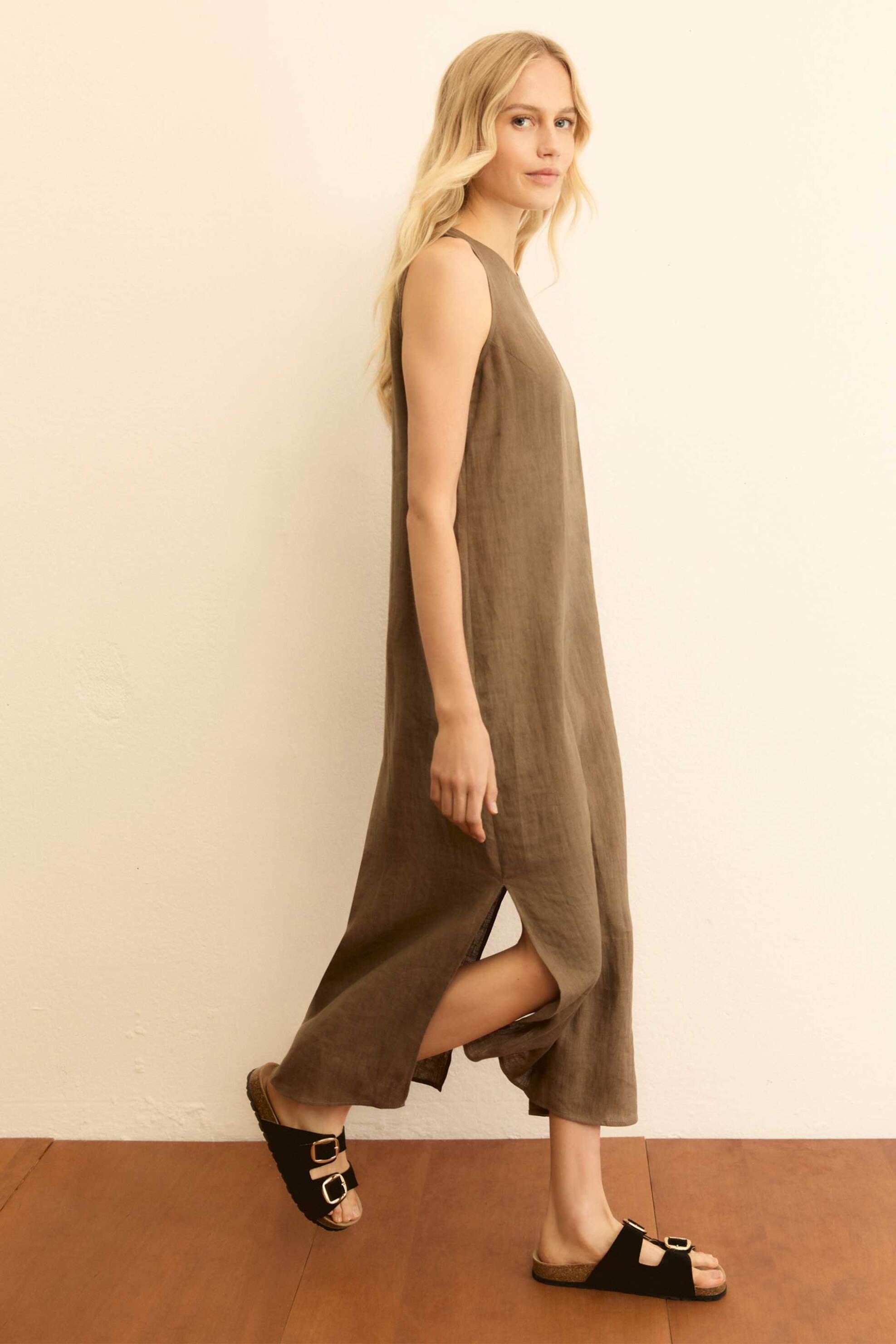 EMME Emme by Marella γυναικείο φόρεμα midi "Emmvelo" - 2615221352200 Μπεζ - 2