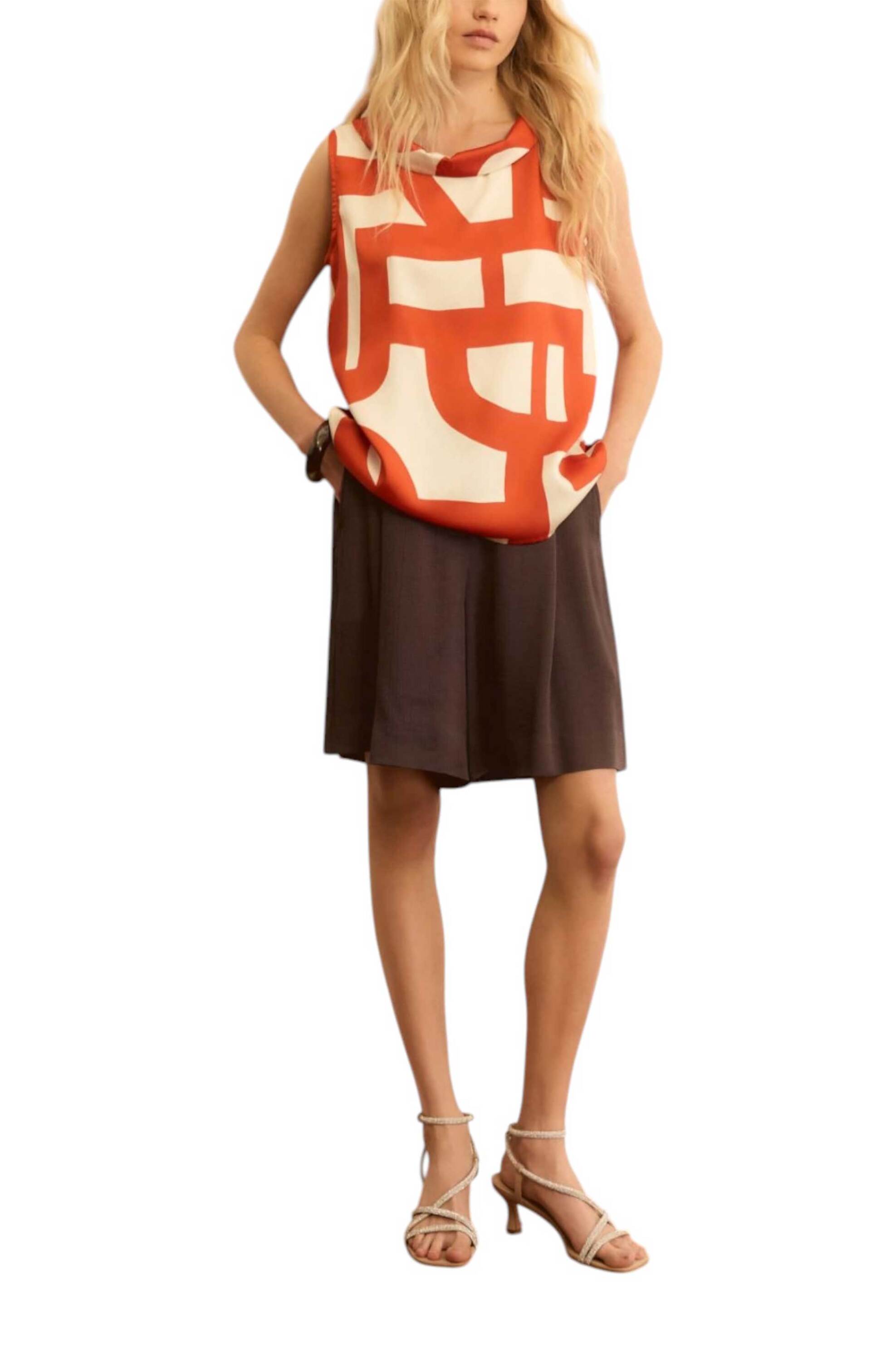 EMME Emme by Marella γυναικείο τοπ με print "Emmgommoso" - 2615161142200 Κόκκινο