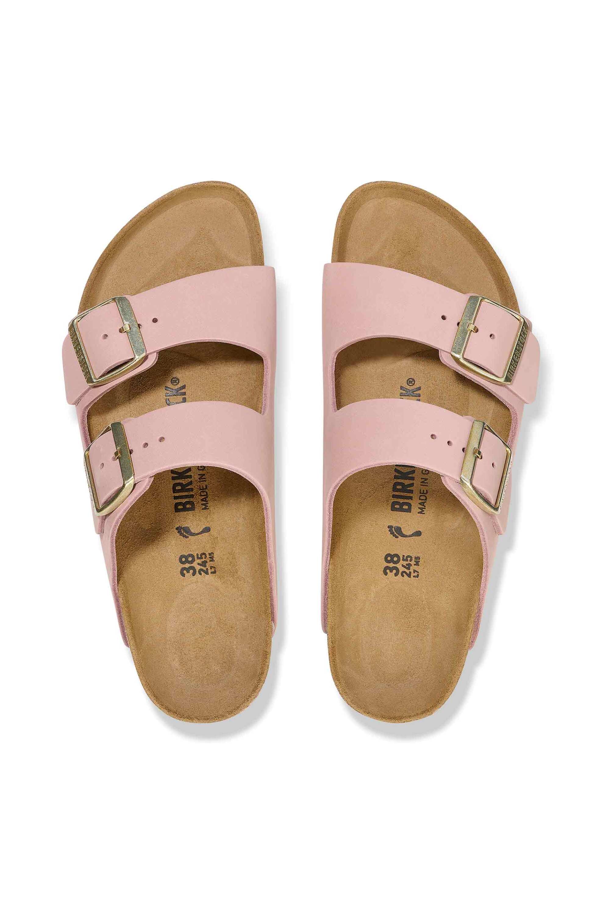 Birkenstock Γυναικεία Σανδάλια Arizona Nubuck Leather - 1026684003543 Ροζ