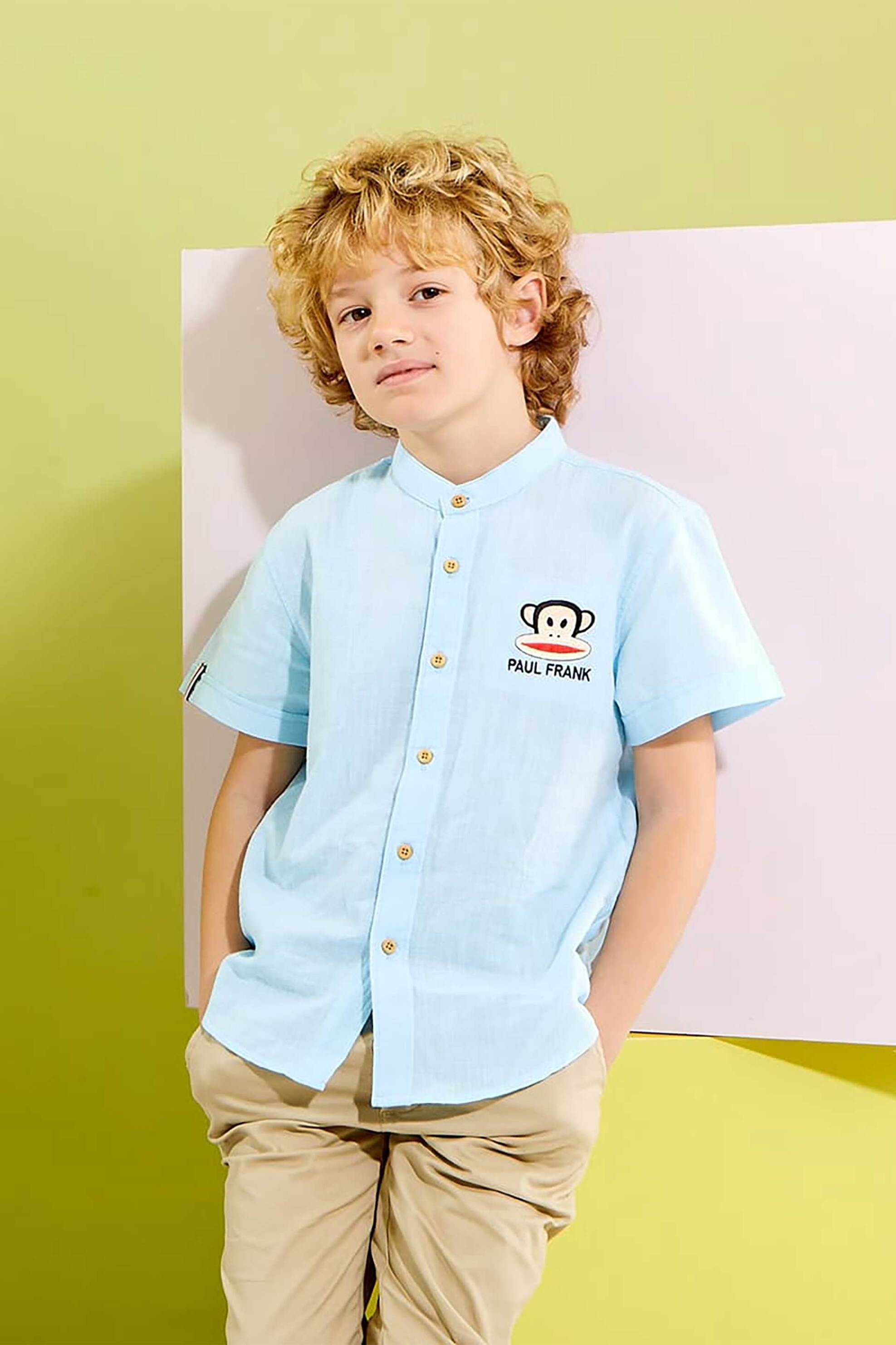 Alouette παιδικό πουκάμισο με μάο γιακά 