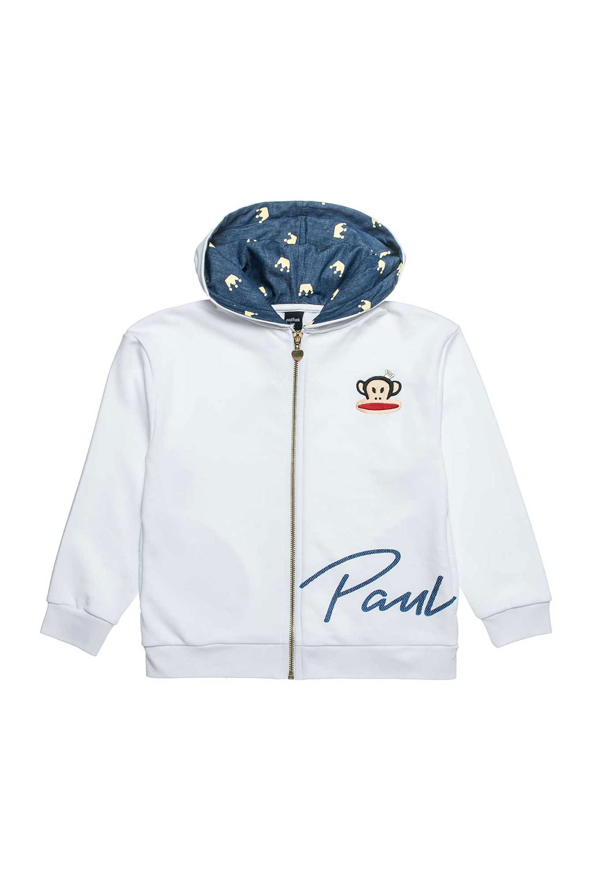 ALOUETTE Alouette παιδική ζακέτα με κουκούλα και κέντημα "Paul Frank" (6 - 14 ετών) - 00160365 Λευκό