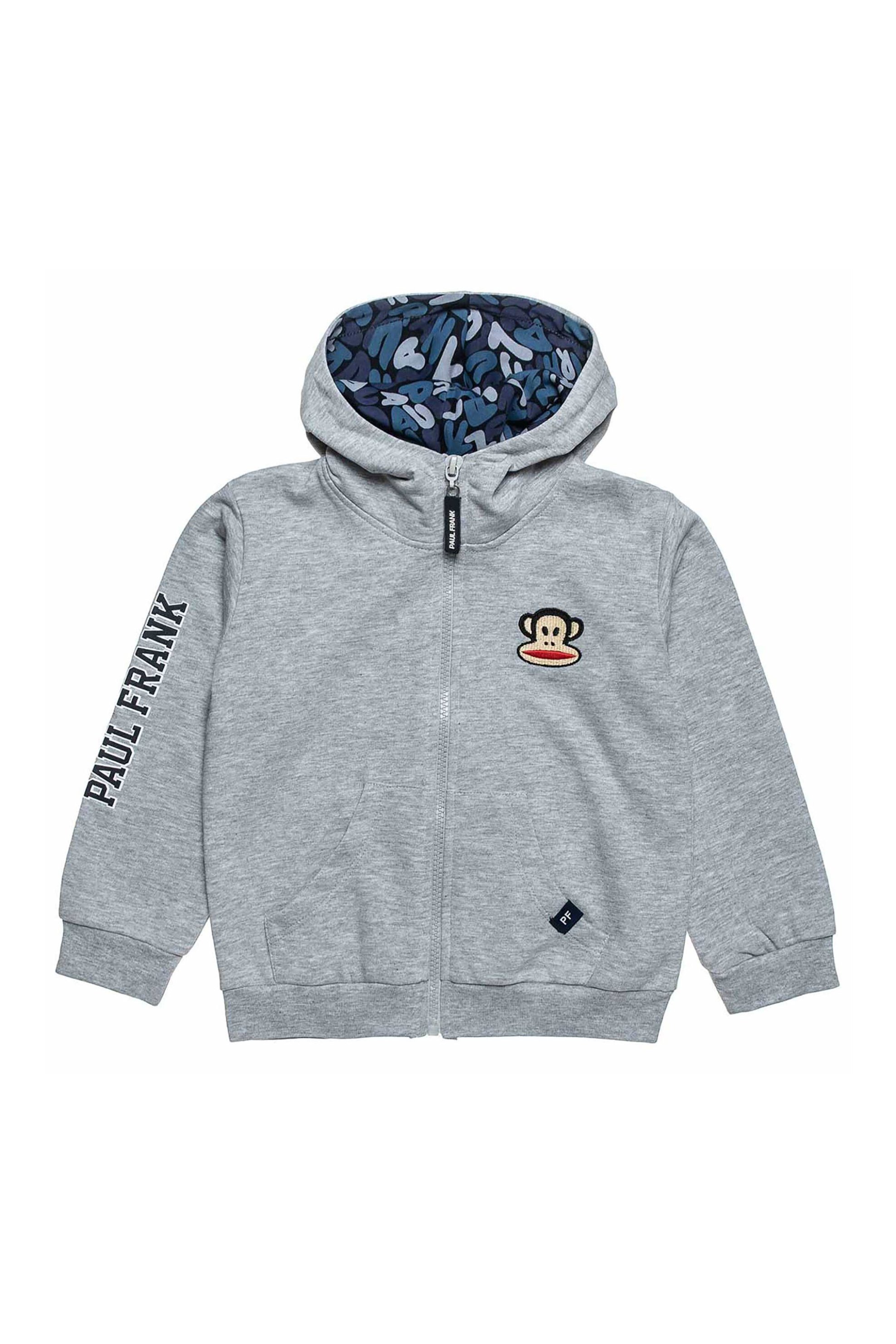 Alouette παιδική ζακέτα φούτερ με κουκούλα "Paul Frank" (12 μηνών - 5 ετών) - 00360278 Γκρι
