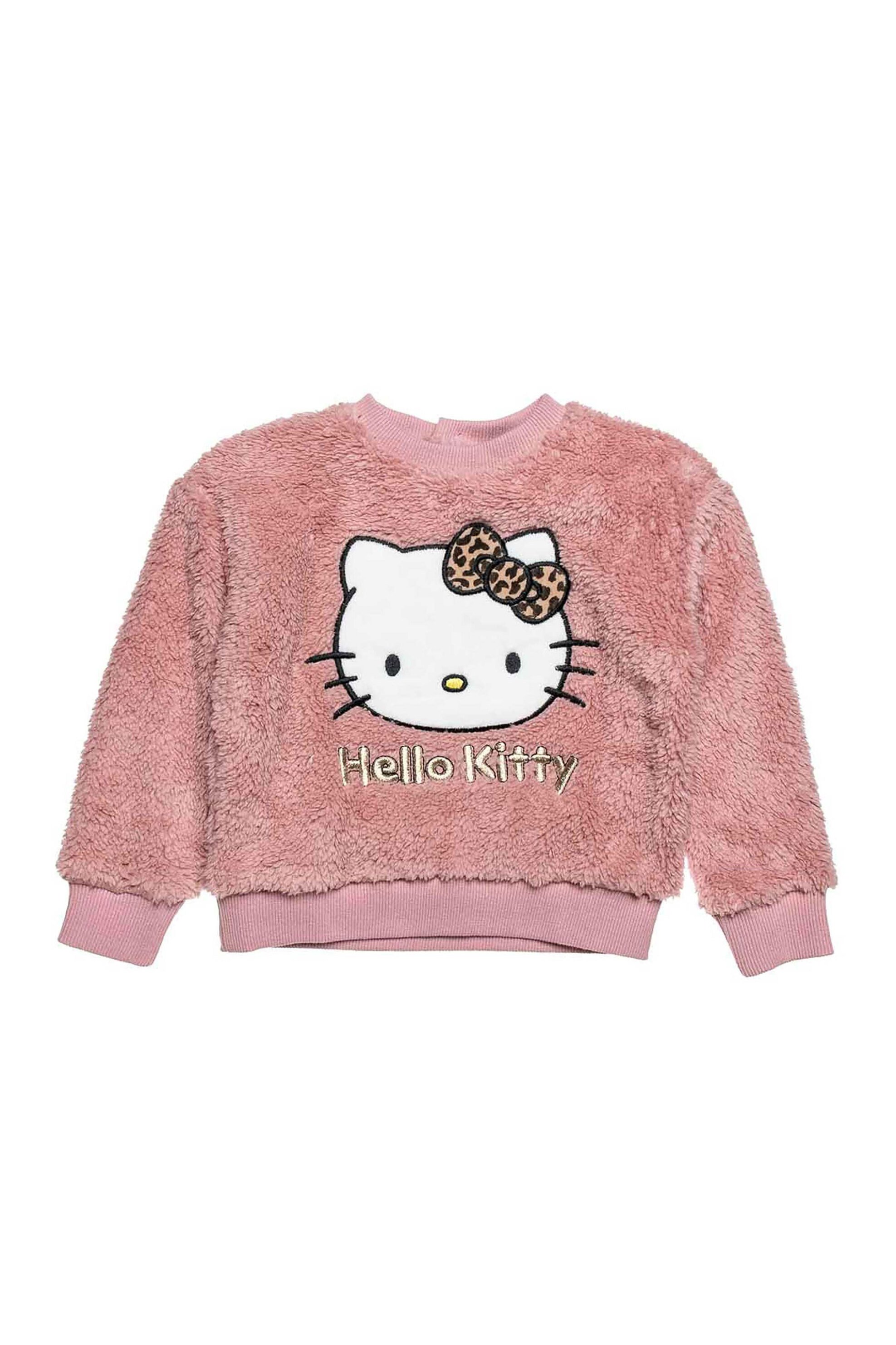 ALOUETTE Alouette παιδική μπλούζα με ανάγλυφο lettering και χνουδωτή υφή "Hello Kitty" ( 18 μηνών - 8 ετών) - 00321178 Ροζ