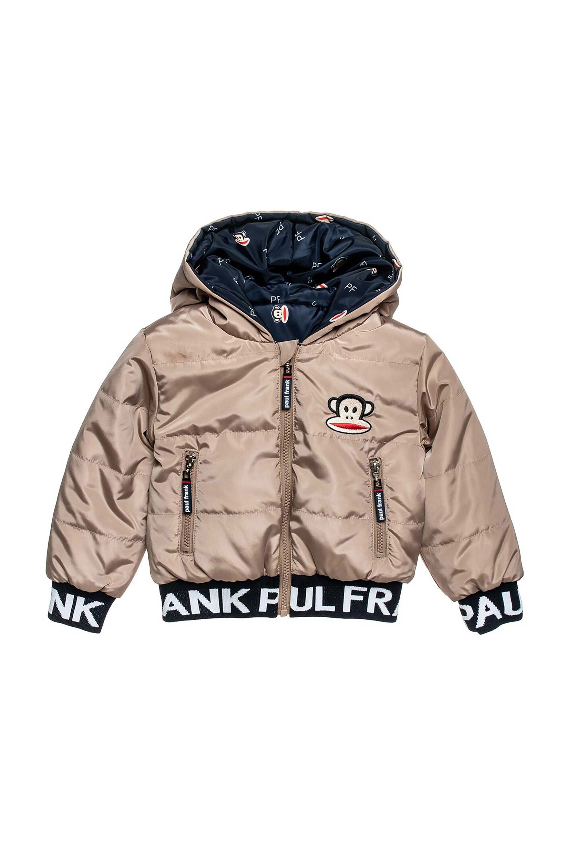 ALOUETTE Alouette παιδικό μπουφάν με καπιτονέ σχέδιο και κουκούλα "Paul Frank" (12 μηνών - 5 ετών) - 00360285 Μπεζ
