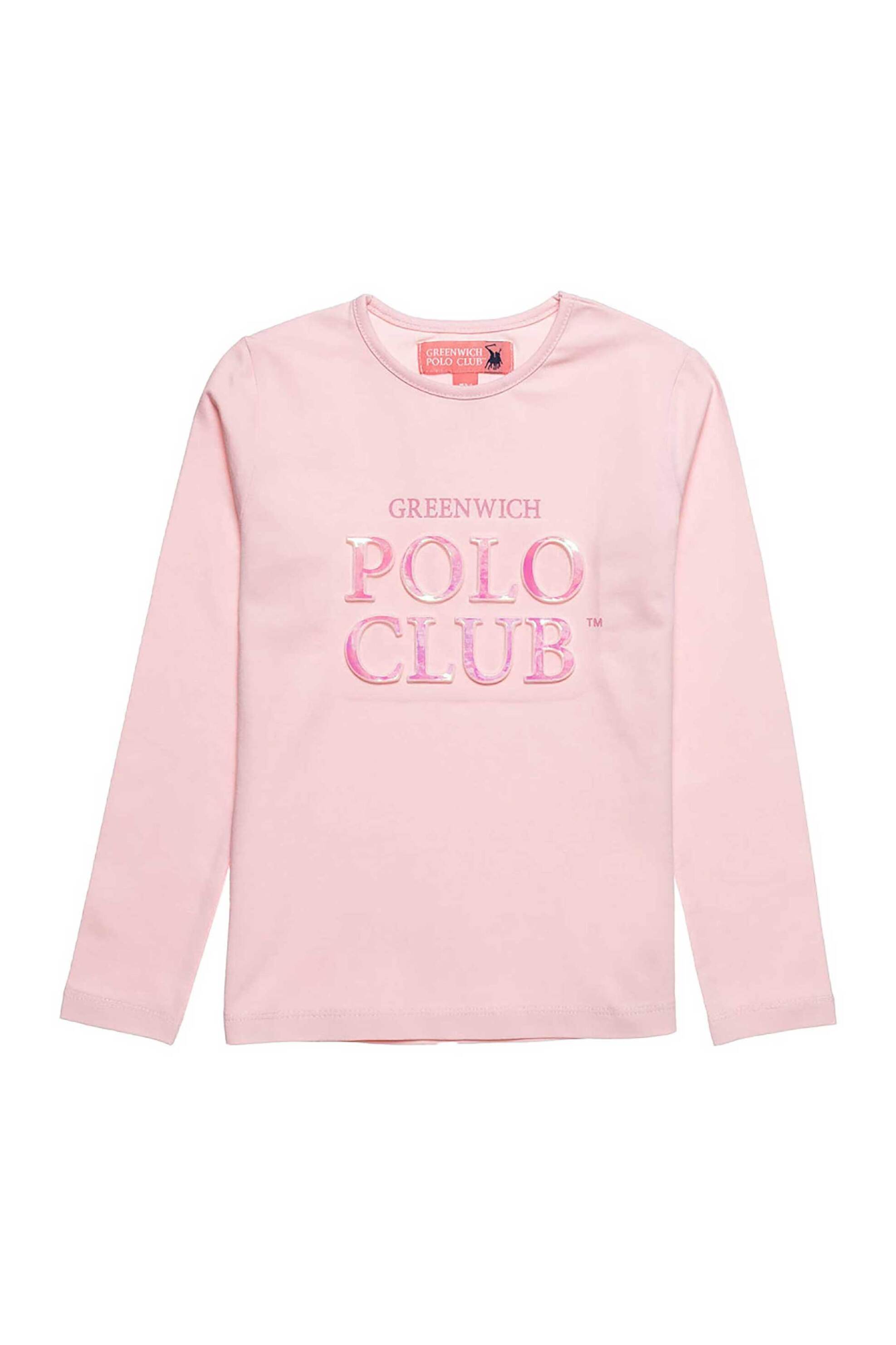 Alouette παιδική μπλούζα με ανάγλυφο λογότυπο "Greenwich Polo Club" (2 - 14 ετών) - 00121612 Ροζ