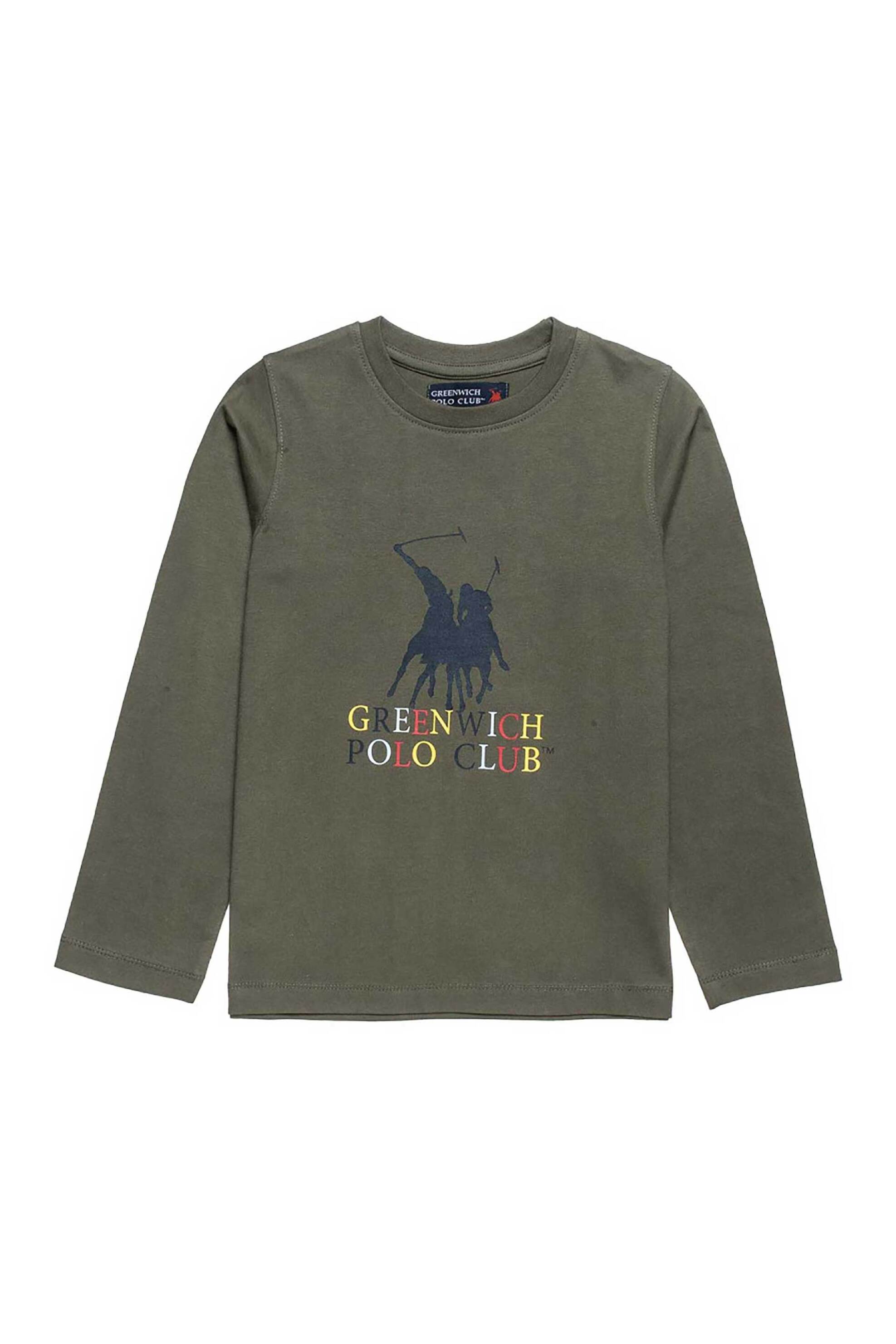 Alouette παιδική μπλούζα με ανάγλυφο λογότυπο "Greenwich Polo Club" (2-16 ετών) - 00121607 Λαδί
