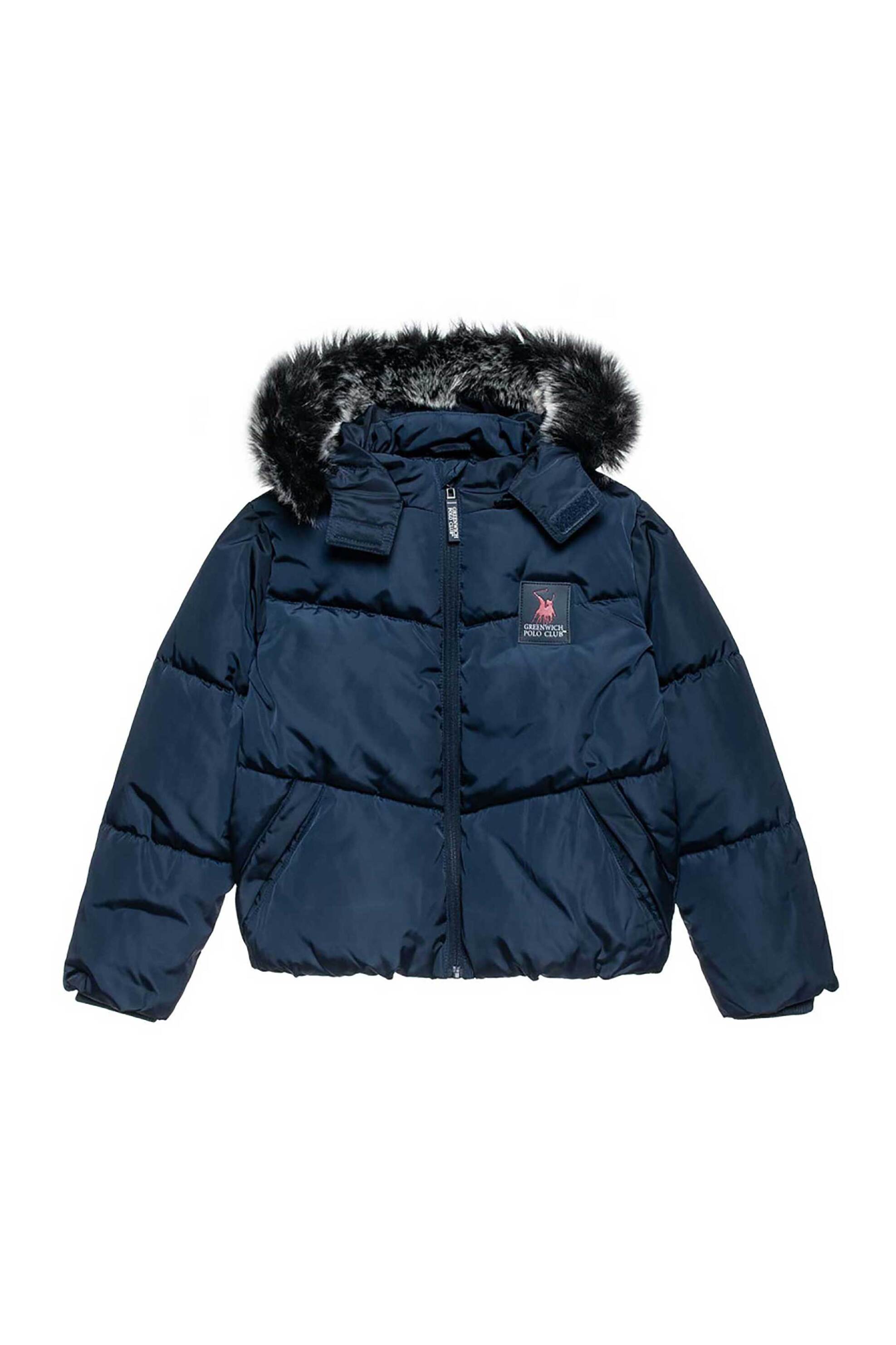 Alouette παιδικό μπουφάν με κουκούλα και patch "Greenwich Polo Club" (2- 14 ετών) - 00160372 Μπλε Σκούρο