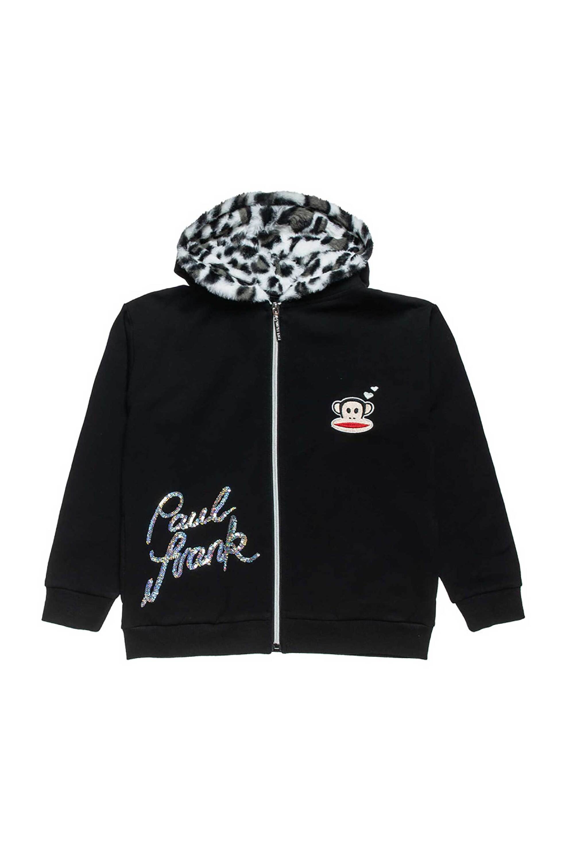 Alouette παιδική ζακέτα φούτερ με κουκούλα "Paul Frank" (6 - 16 ετών) - 00160367 Μαύρο