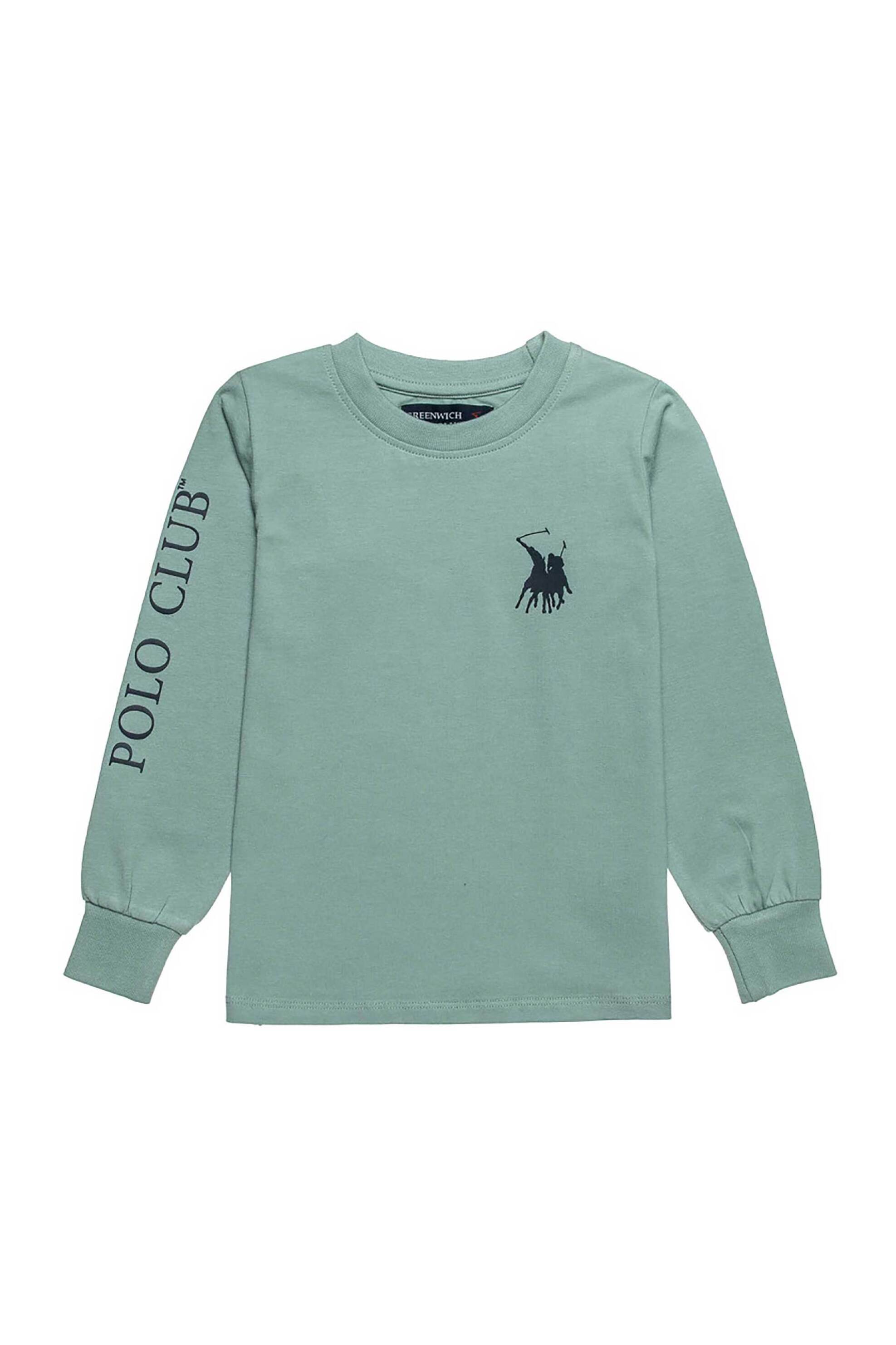 Alouette παιδική μπλούζα με ανάγλυφο λογότυπο "Greenwich Polo Club" (2 - 16 ετών) - 00121603 Πράσινο Μέντας