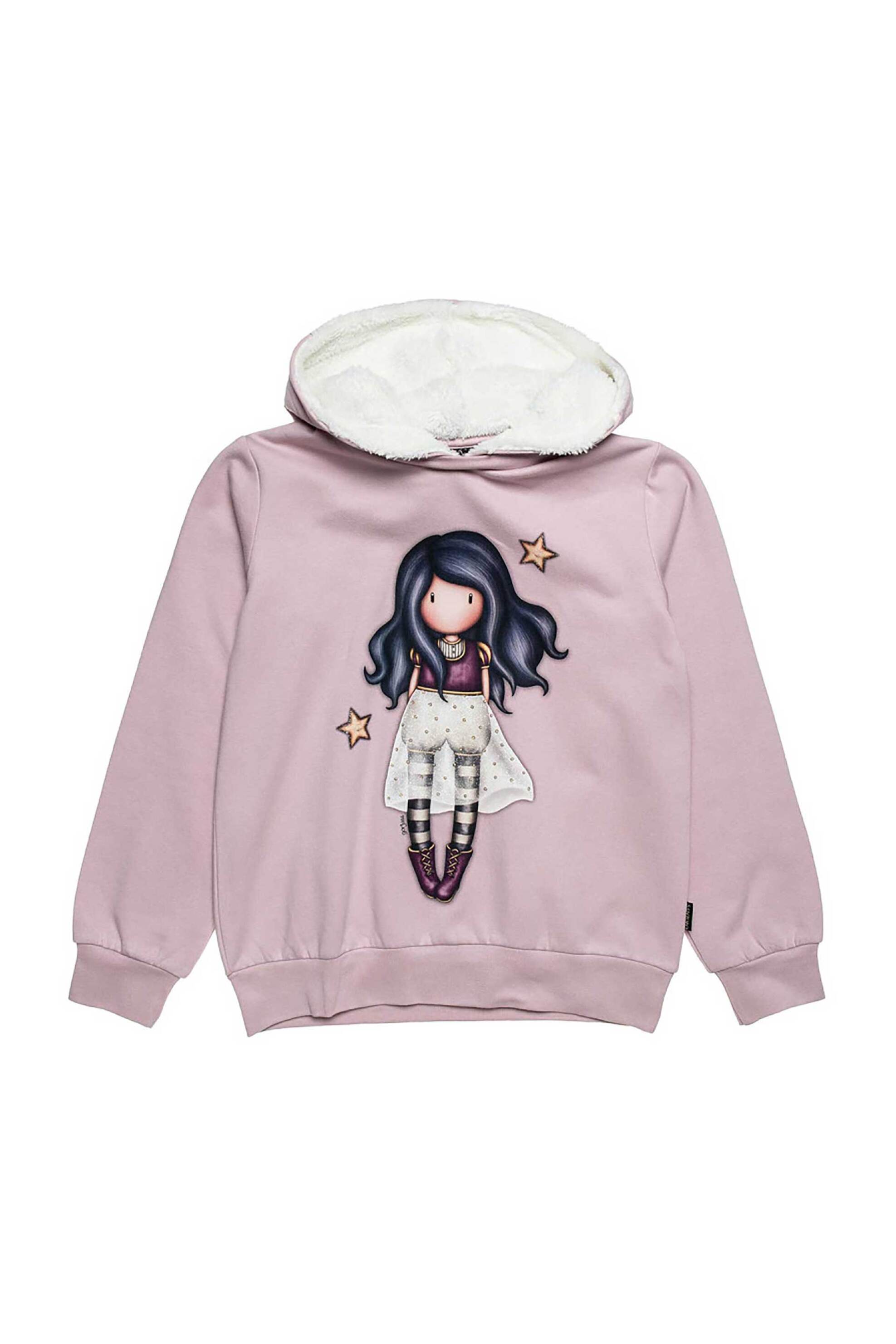 Alouette παιδική μπλούζα φούτερ με με χνουδωτή υφή και κουκούλα "Santoro" (6-14 ετών) - 00121584 Ροζ