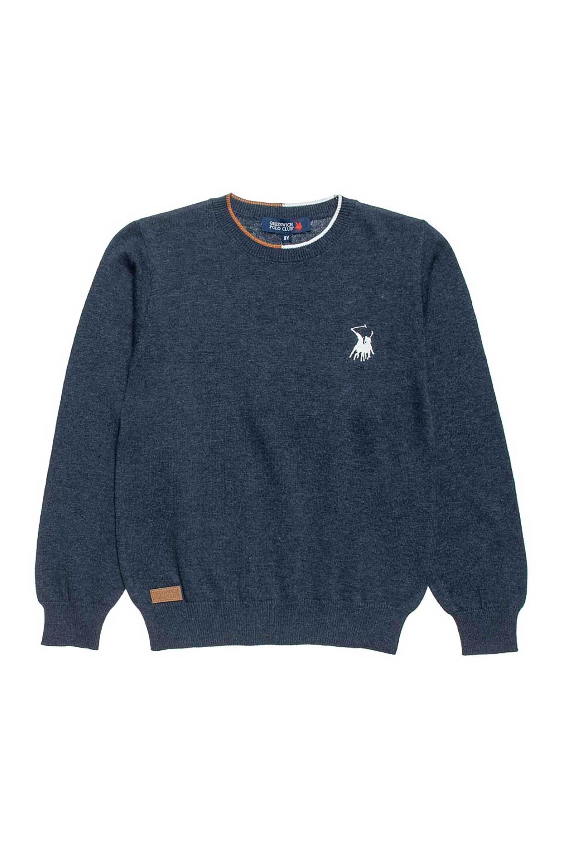 Alouette παιδικό πουλόβερ με κέντημα "Greenwich Polo Club" (2-14 ετών) - 00121605 Μπλε Σκούρο
