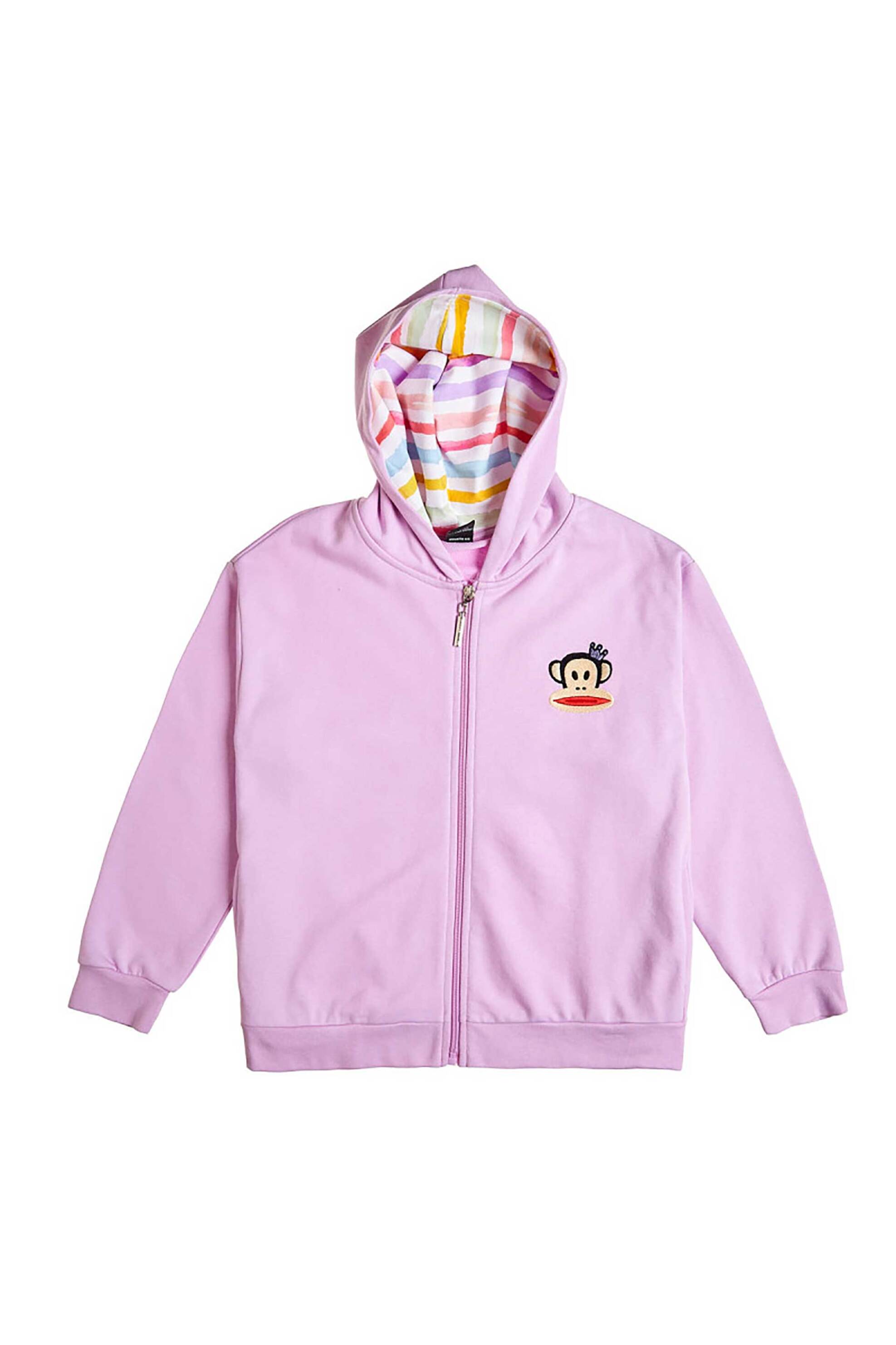 Alouette παιδική ζακέτα με κουκούλα και κέντημα "Paul Frank" (6-14 ετών) - 00160377 Λιλά