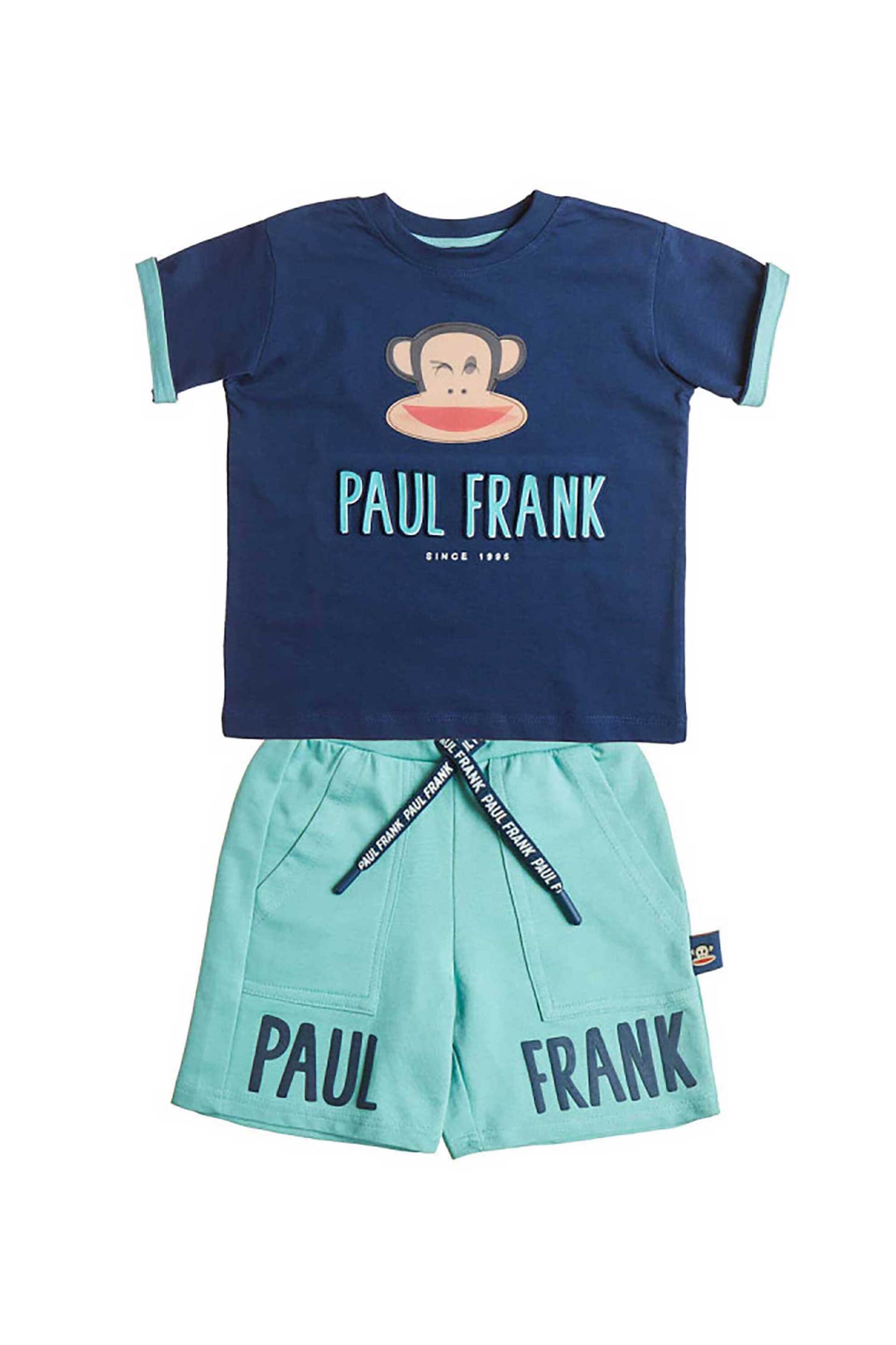 Alouette παιδικό σετ μπλούζα και βερμούδα με ανάγλυφο τύπωμα "Paul Frank" (2 τεμάχια) - 00370788 Μπλε Σκούρο