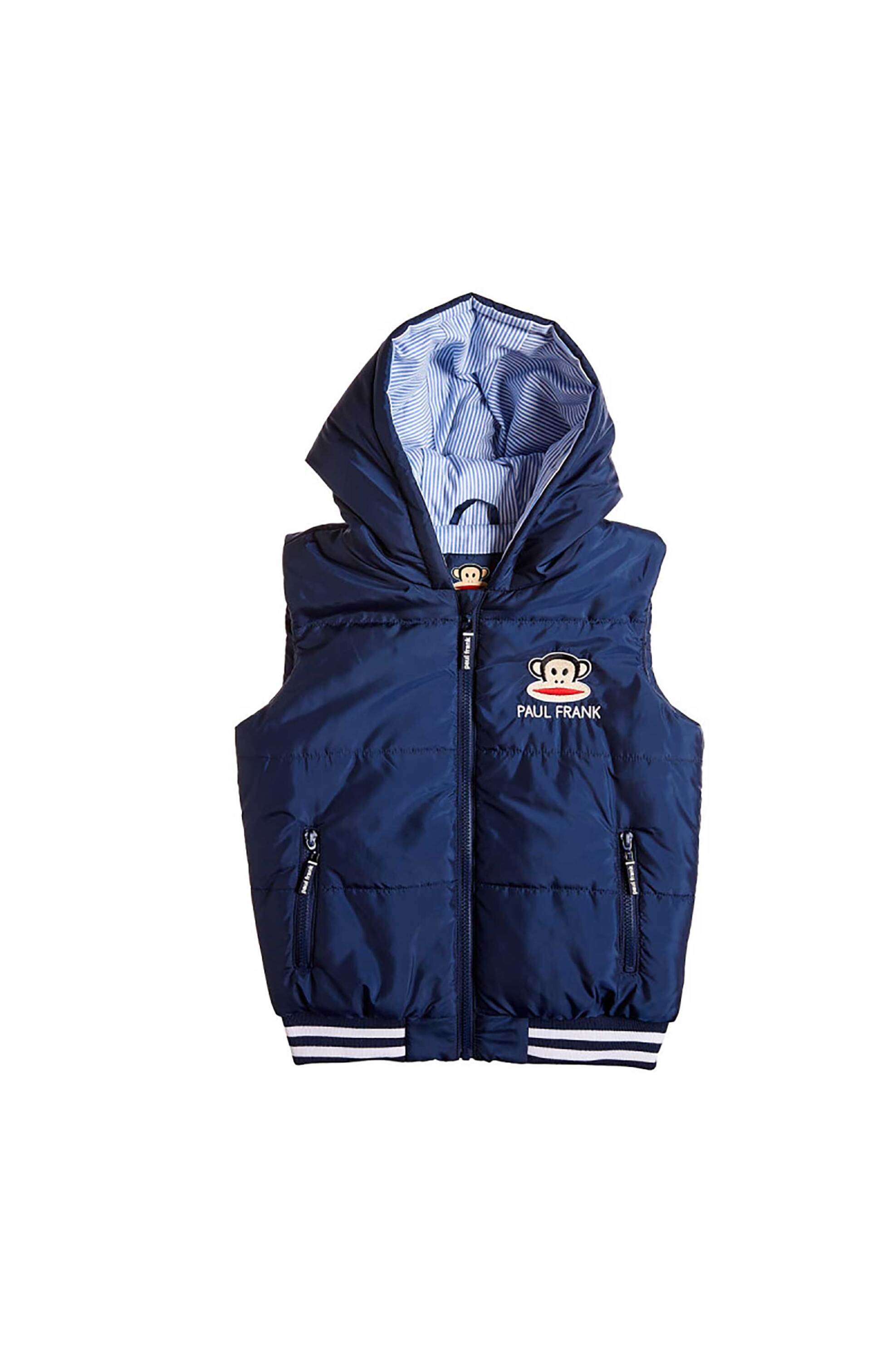 Alouette παιδικό μπουφάν γιλέκο αμάνικο με κέντημα "Paul Frank" (6-16 ετών) - 00152011 Μπλε Σκούρο