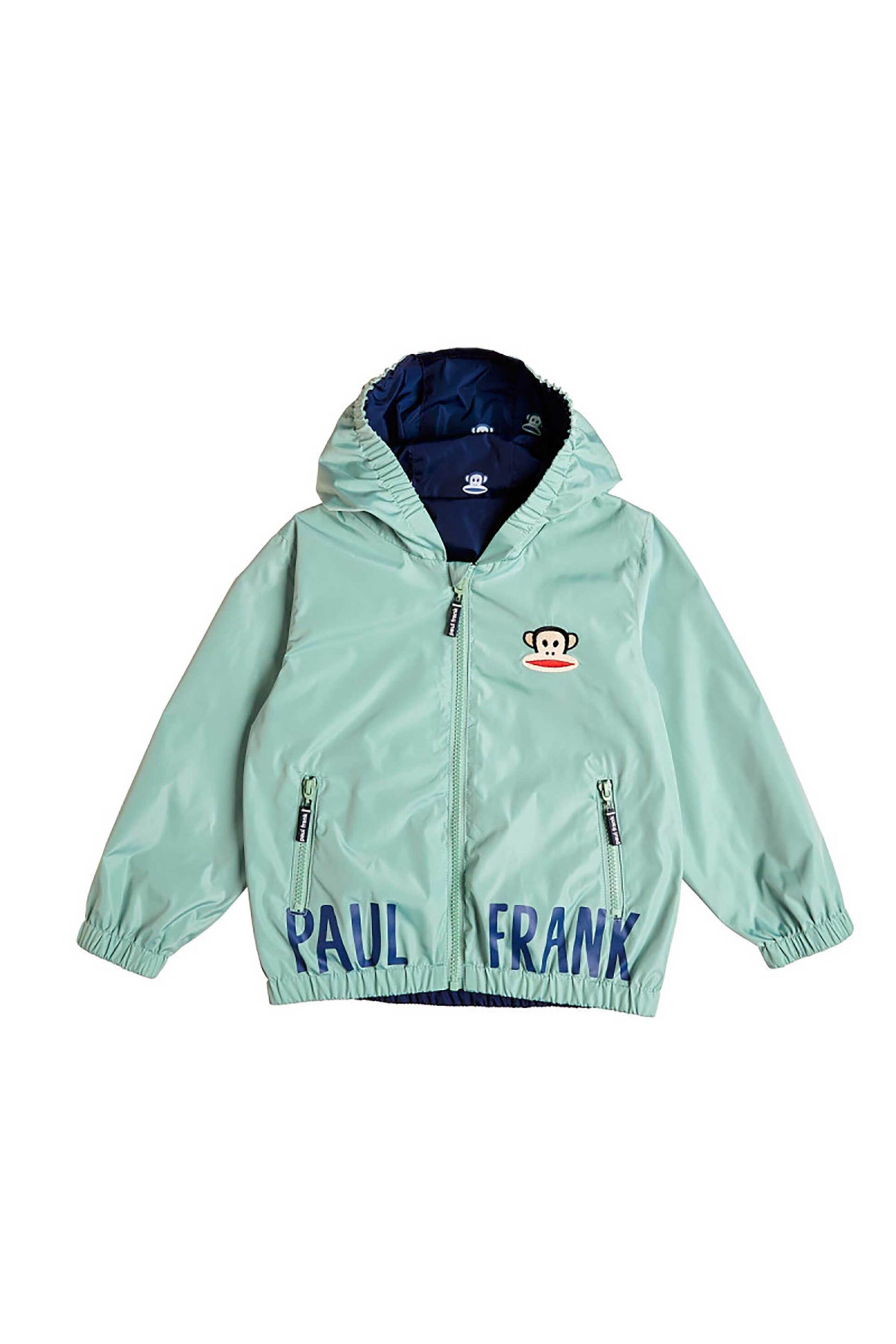 Alouette παιδικό μπουφάν διπλής όψης με κουκούλα και κέντημα "Paul Frank" (12 μηνών-5 ετών) - 00360289 Πράσινο Μέντας