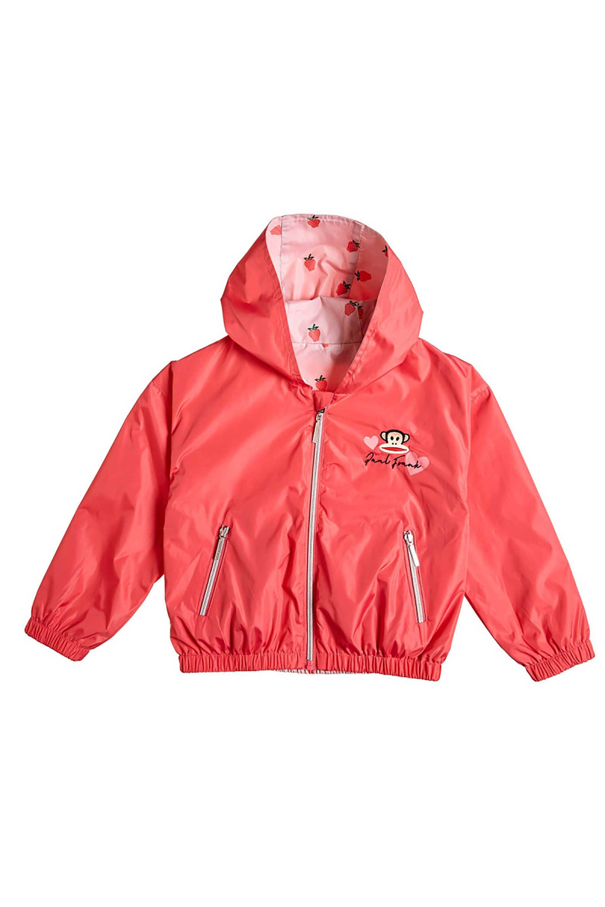 Alouette παιδικό μπουφάν διπλής όψης με κουκούλα και κέντημα "Paul Frank" (12 μηνών-5 ετών) - 00360290 Κοραλί