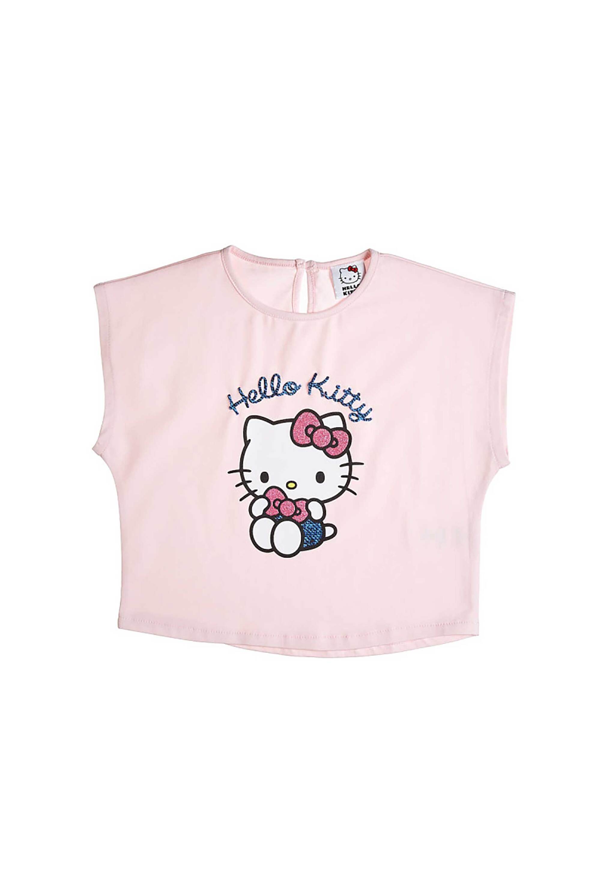 Alouette παιδική μπλούζα με ανάγλυφο σχέδιο "Hello Kitty" (12 μηνών-5 ετών) - 00351083 Ροζ