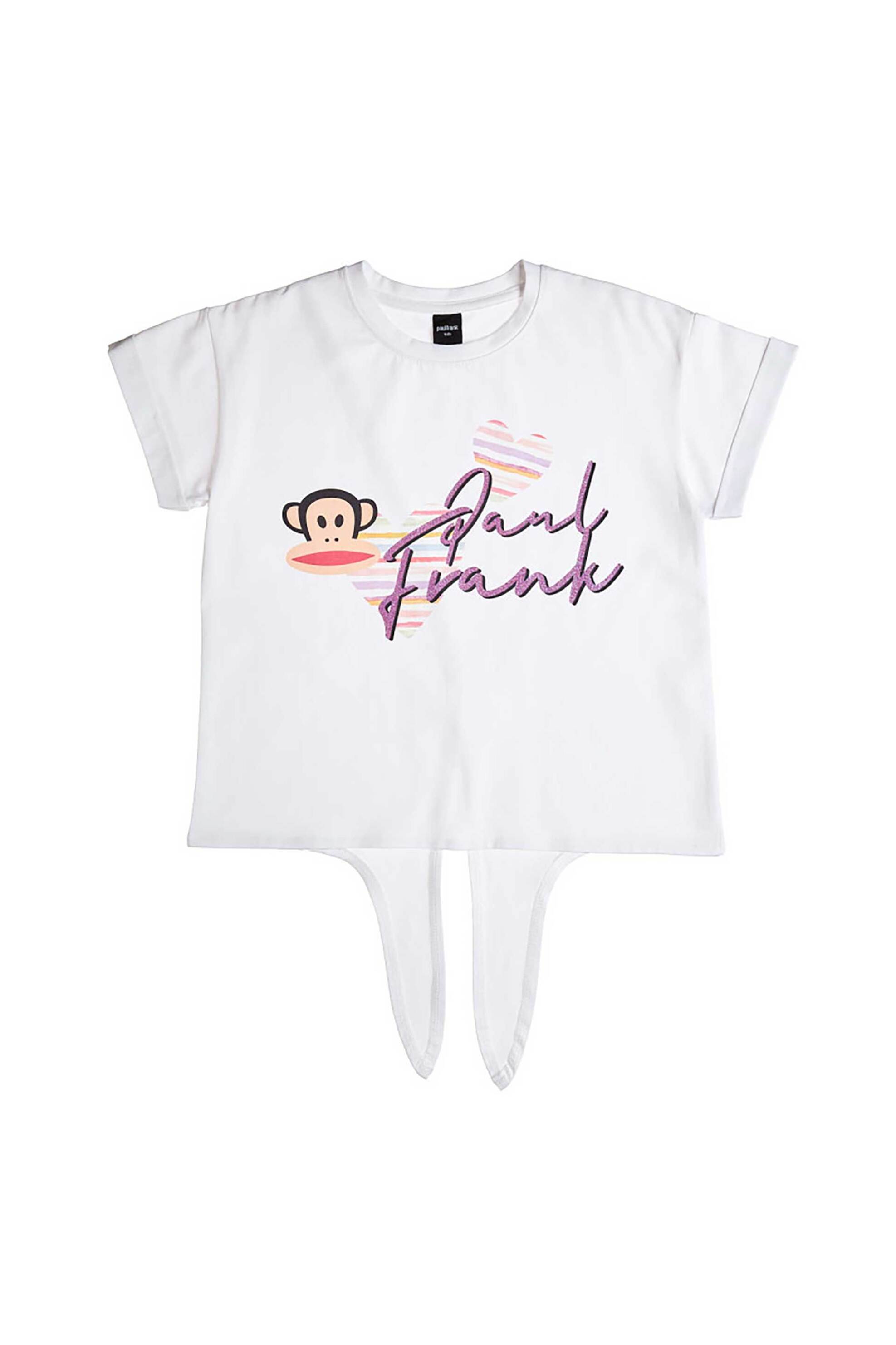 Alouette παιδική μπλούζα με glitter τύπωμα "Paul Frank" (6-14 ετών) - 00152036 Λευκό