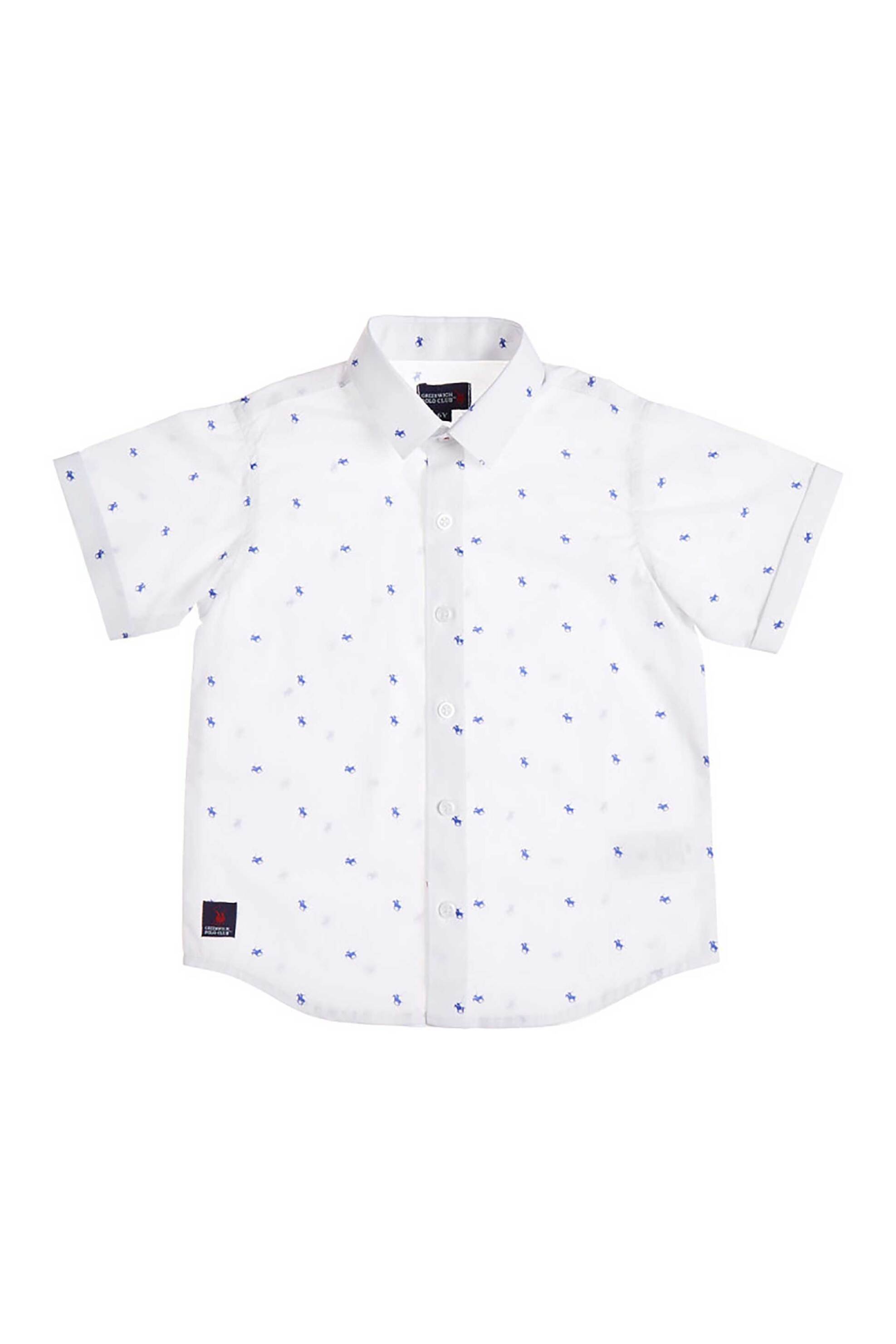 Alouette παιδικό πουκάμισο με μοτίβο "Greenwich Polo Club" (2-14 ετών) - 00152017 Λευκό