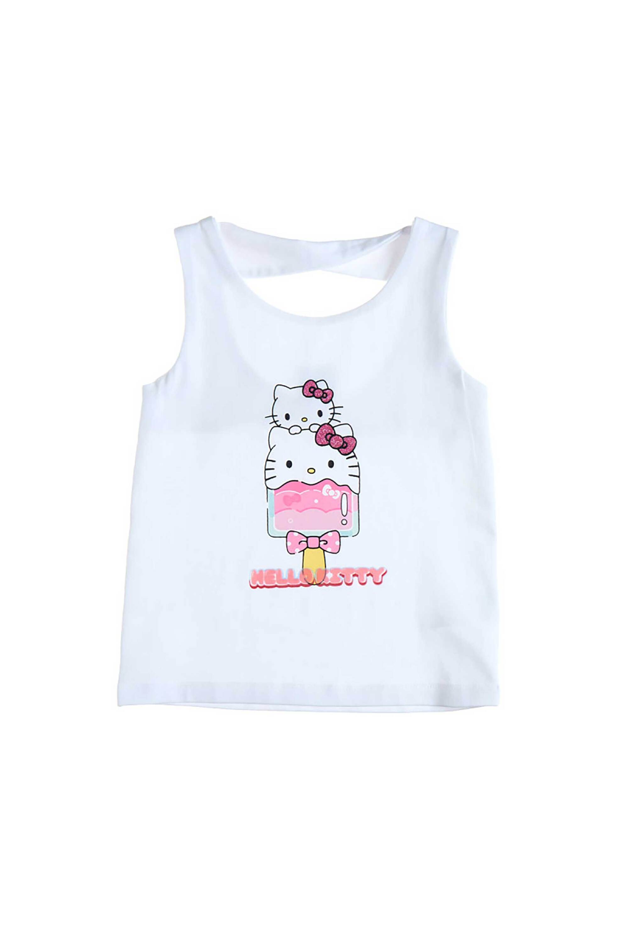 Alouette παιδική αμάνικη μπλούζα με τύπωμα "Hello Kitty" (12 μηνών-5 ετών) - 00351082 Λευκό