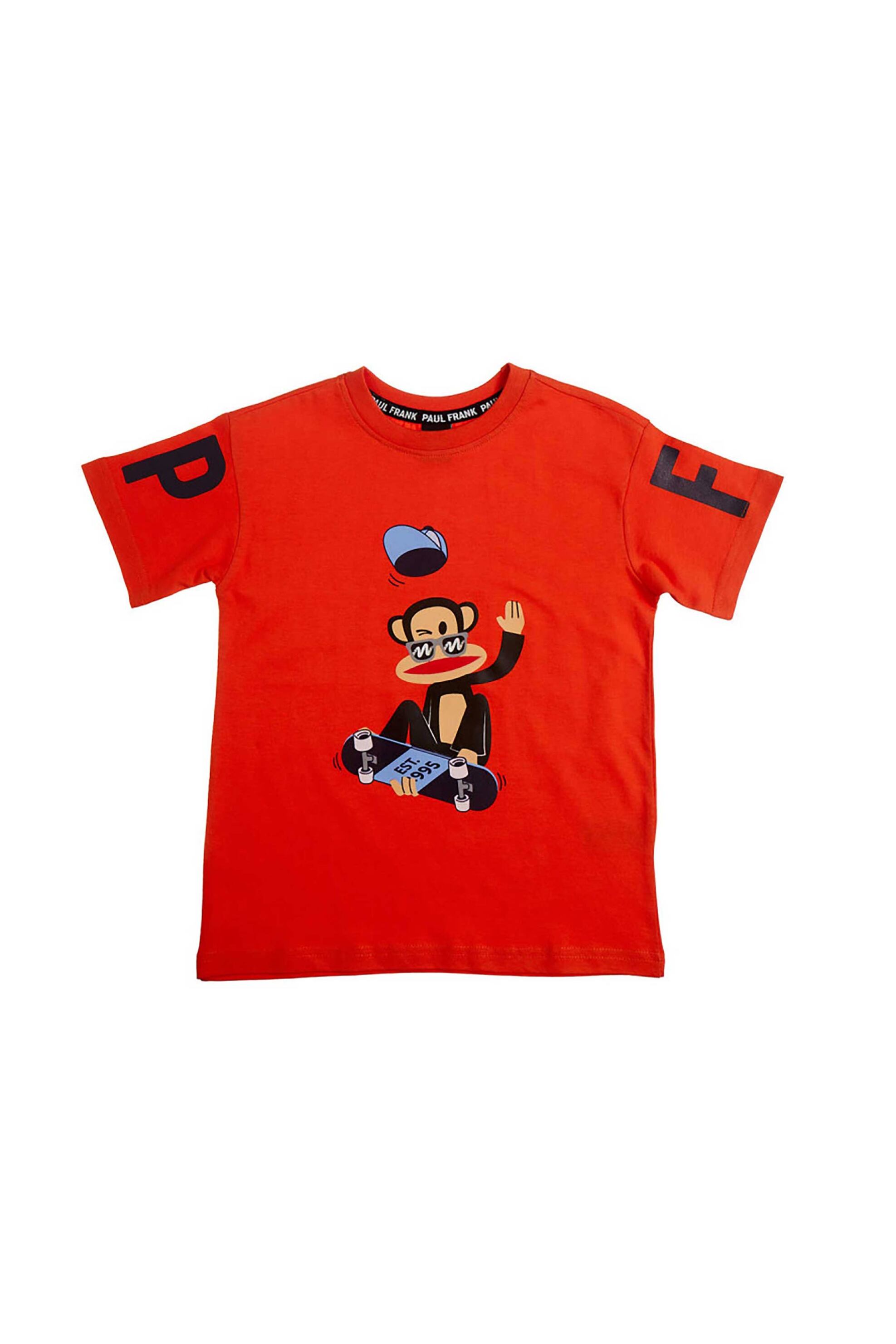 Alouette παιδική μπλούζα με ανάγλυφο τύπωμα "Paul Frank" (12 μηνών-5 ετών) - 00351089 Πορτοκαλί