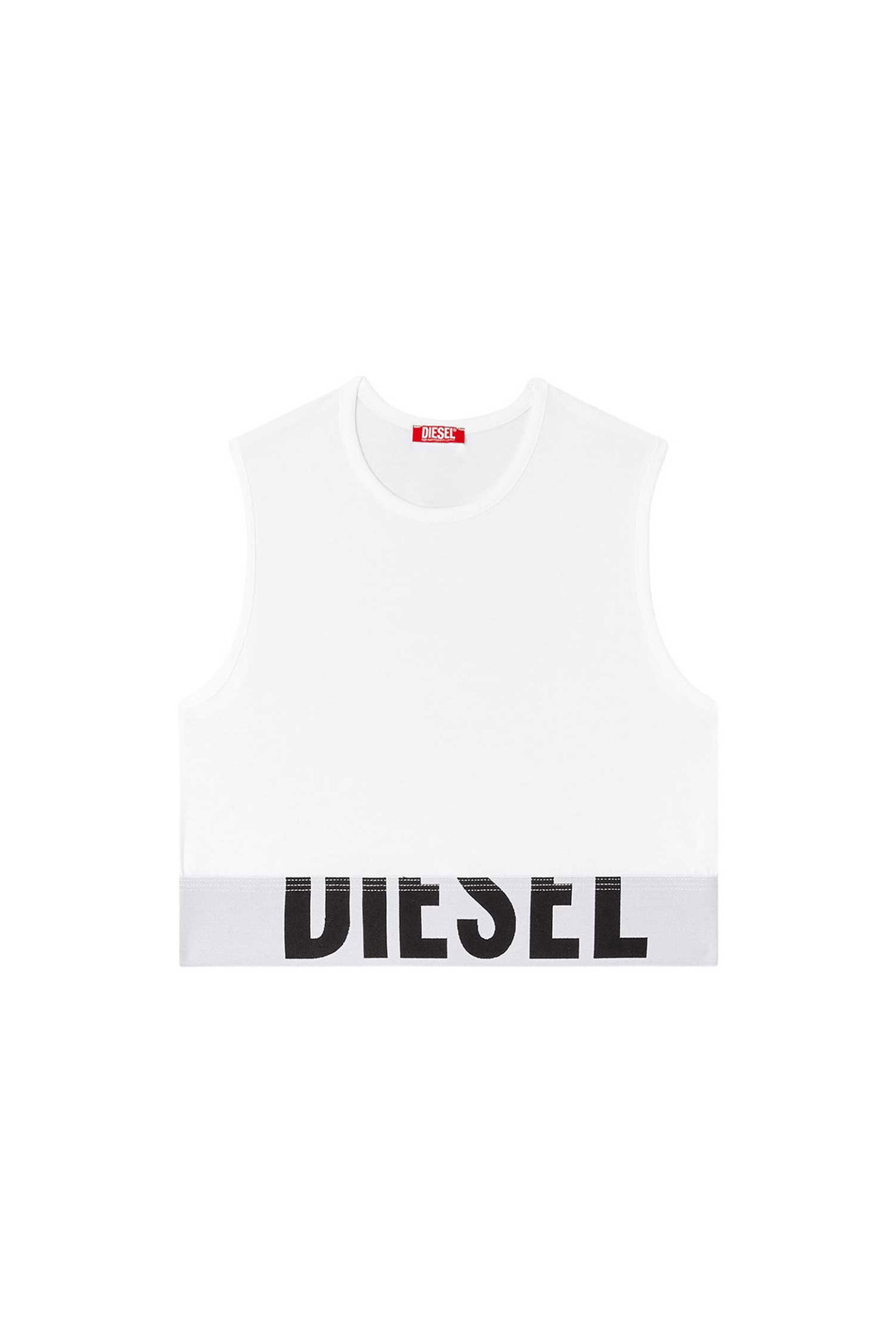 Diesel Γυναικείο Αμάνικο Τοπ Slim Fit Ada-D-Pop - S26A176610Hmau Λευκό