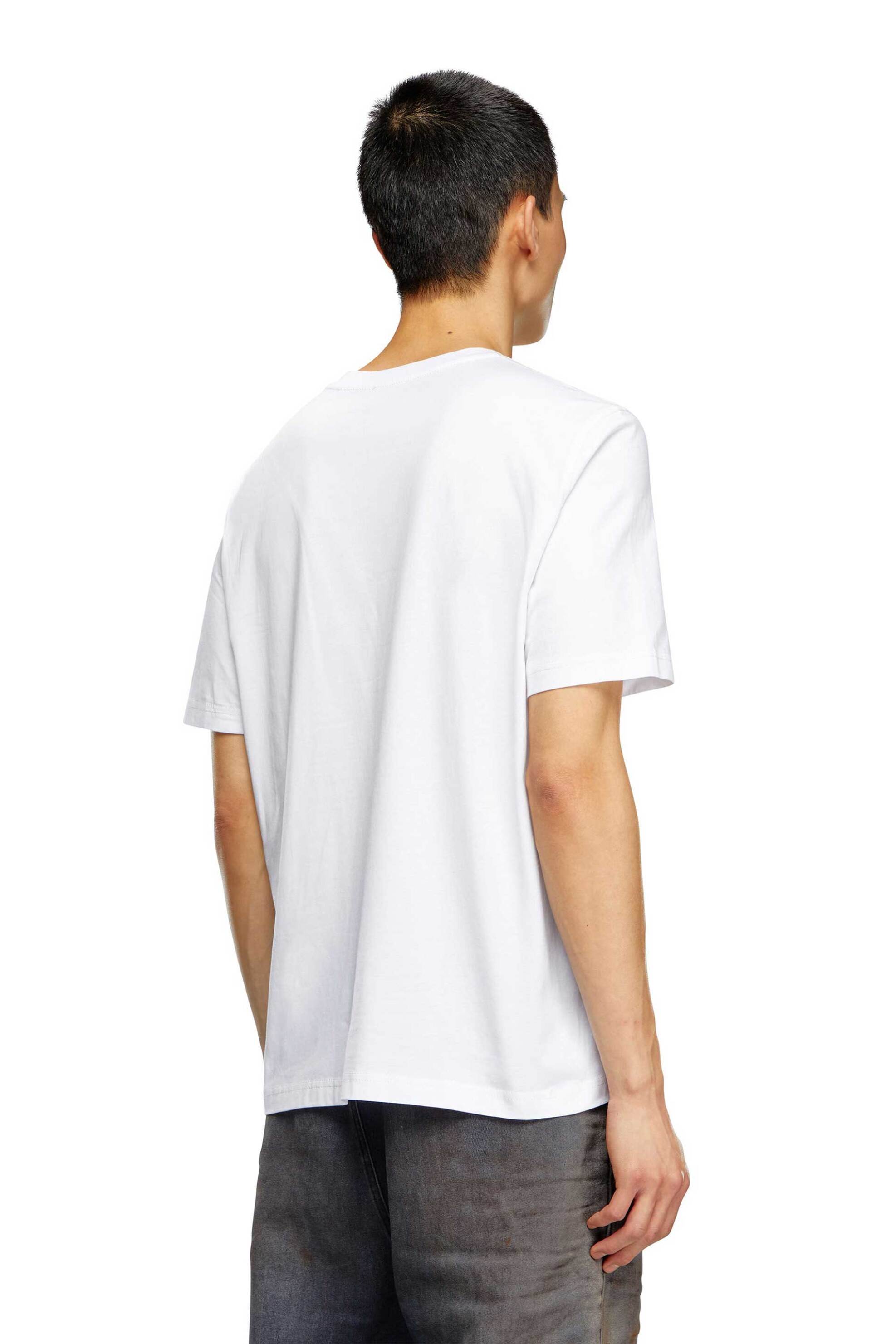 Diesel ανδρικό T-shirt με graphic logo print Regular Fit "T-Αdjust-Κ19" - W24A151610GRAI Λευκό φωτογραφία