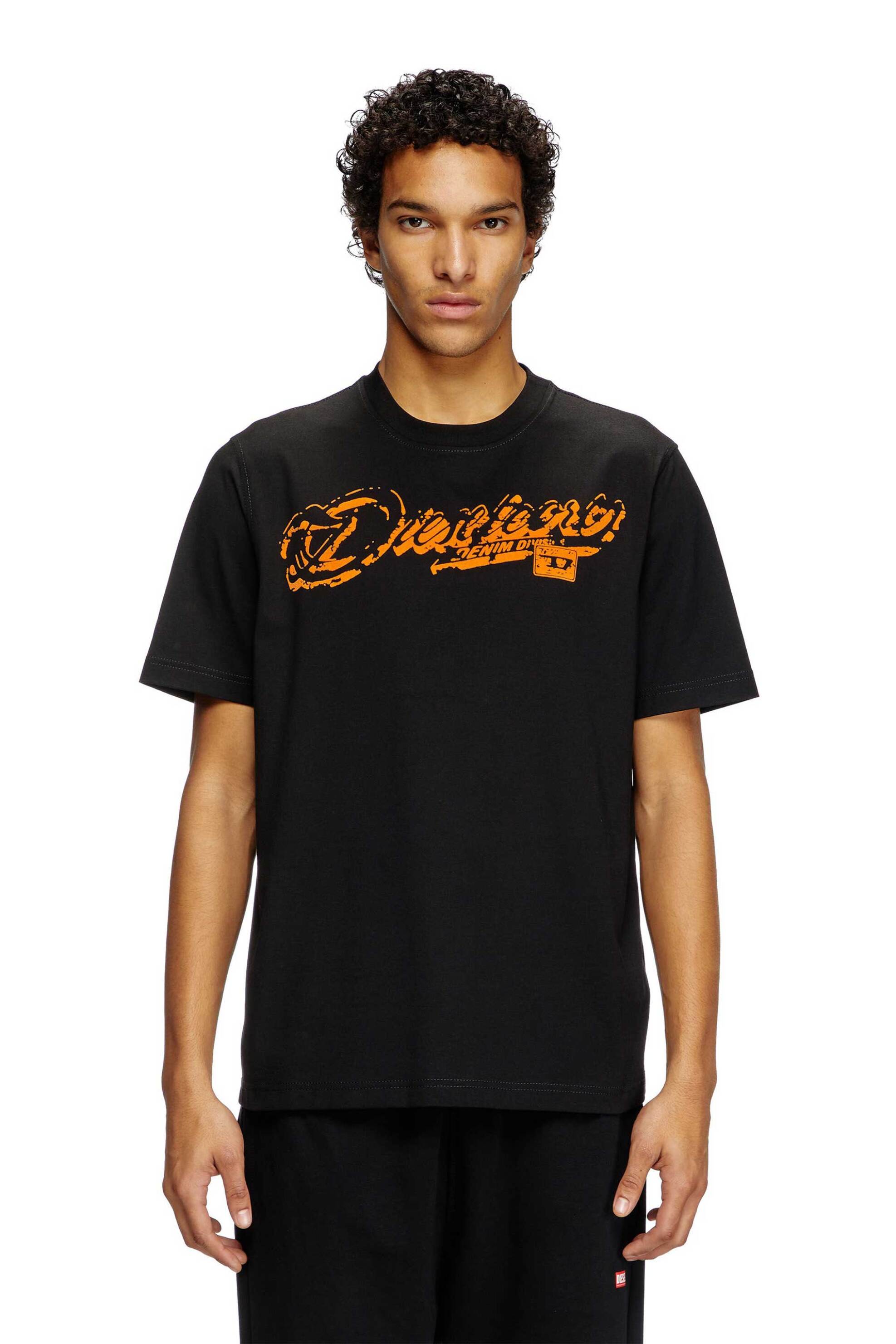 Diesel ανδρικό T-shirt με λογότυπο ''T-adjust-R7'' - S25A164060QIAM Μαύρο