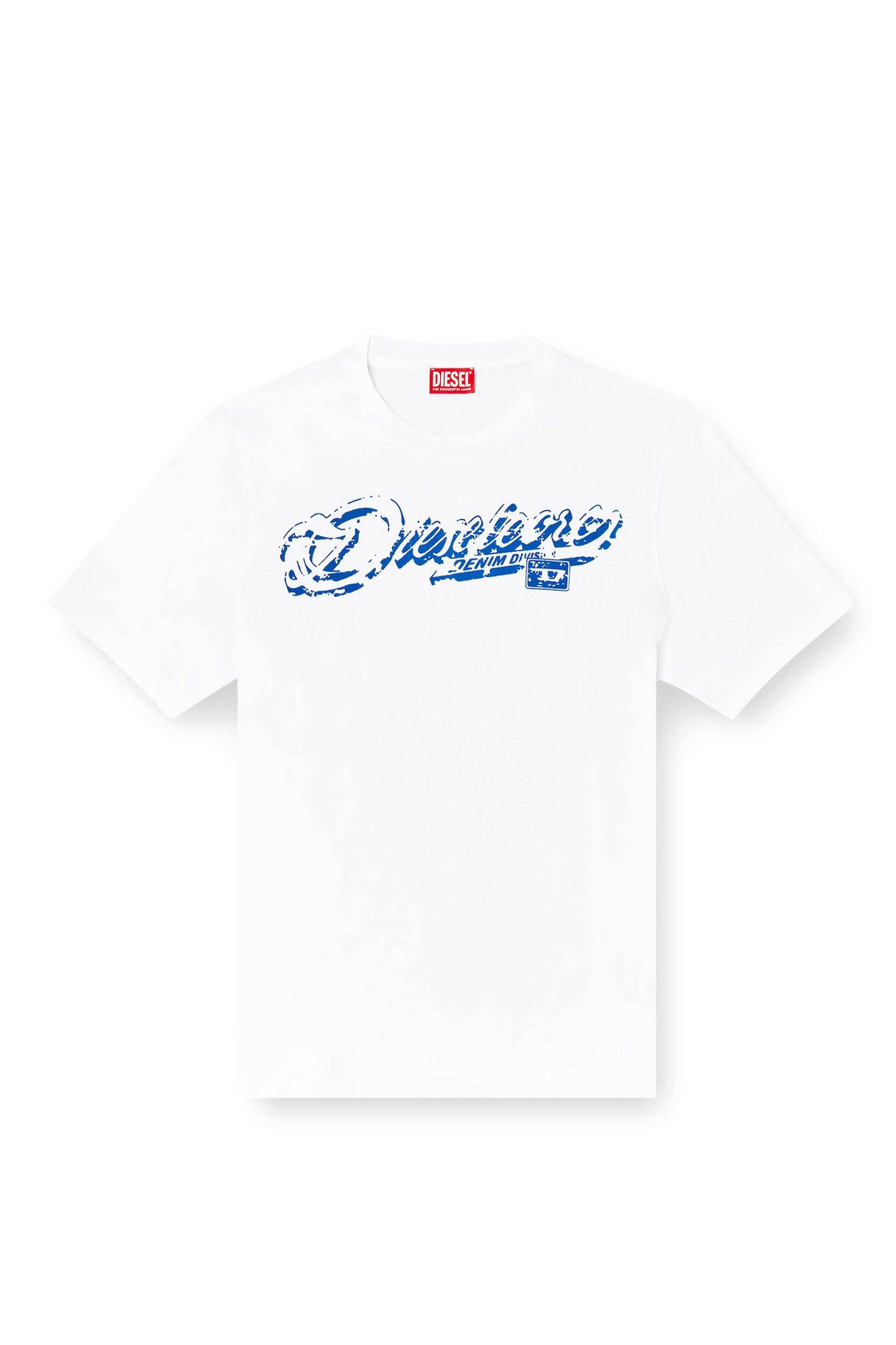 Diesel Ανδρικό T-Shirt με Λογότυπο T-Adjust-R7 - S25A164060Qiam Λευκό