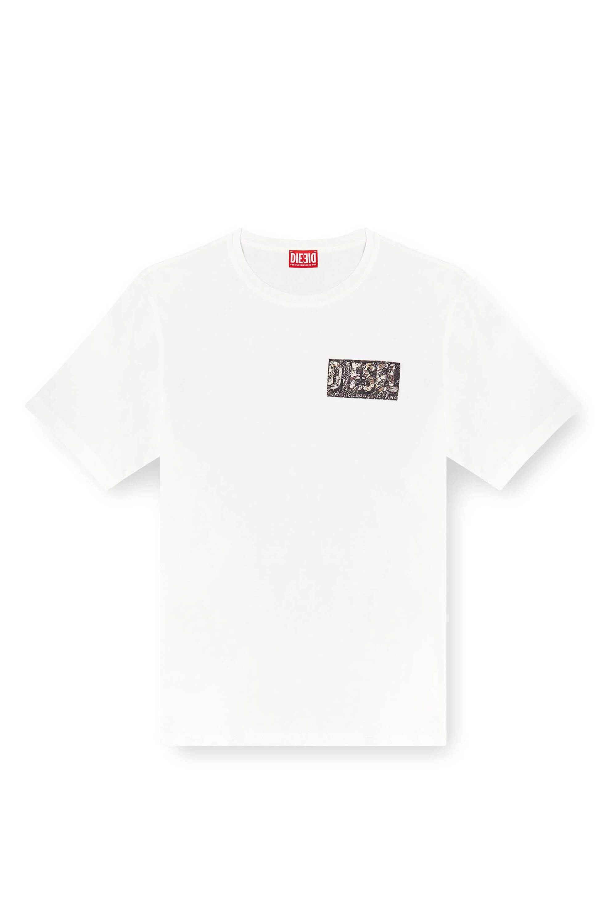 Diesel Ανδρικό T-Shirt με Λογότυπο T-Adjust-R19 - S25A172570Agri Λευκό