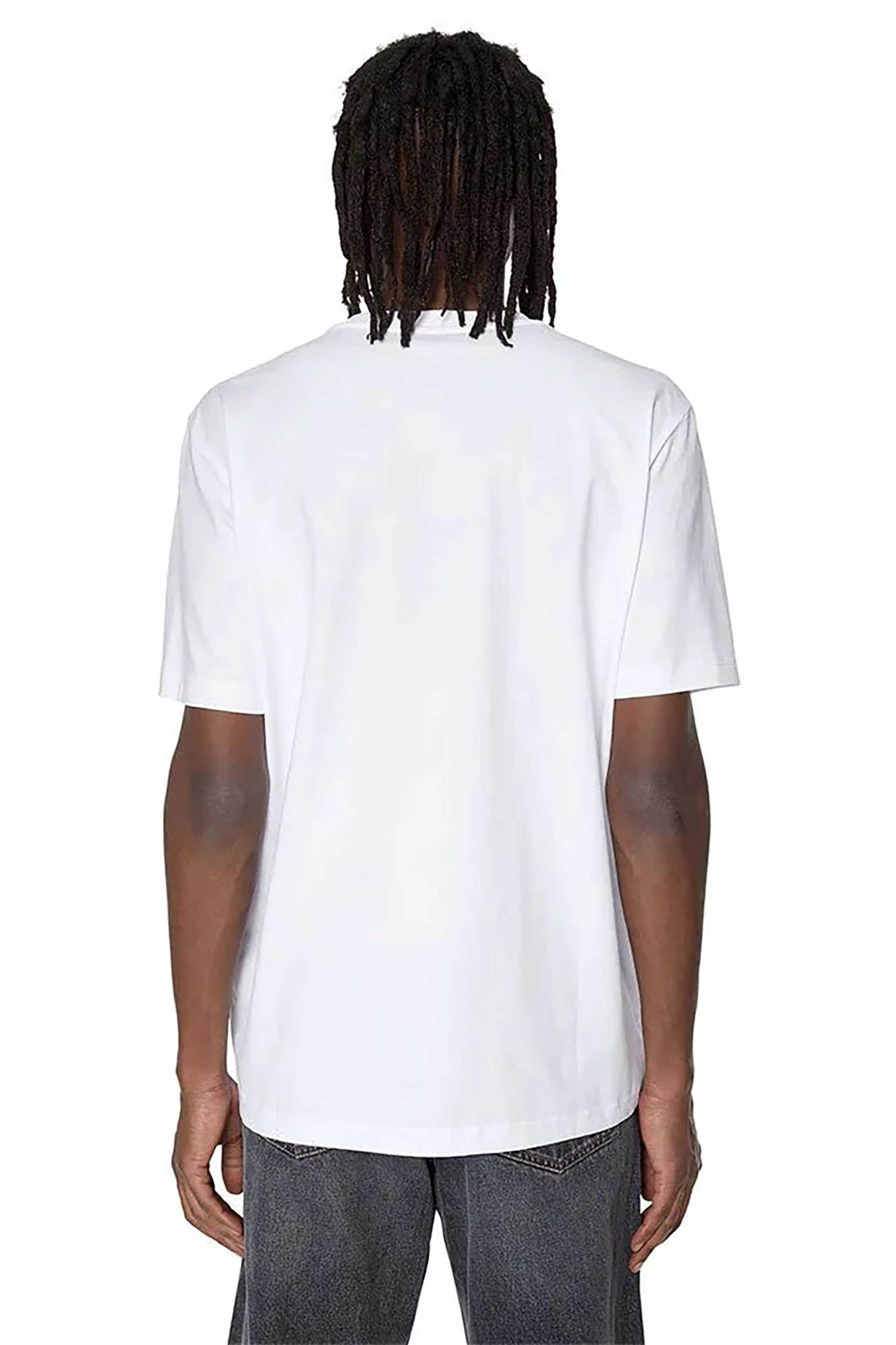 Diesel Ανδρικό T-Shirt με Λογότυπο U-Adjust-Microdiv&Apos - S25A149310Niax Λευκό