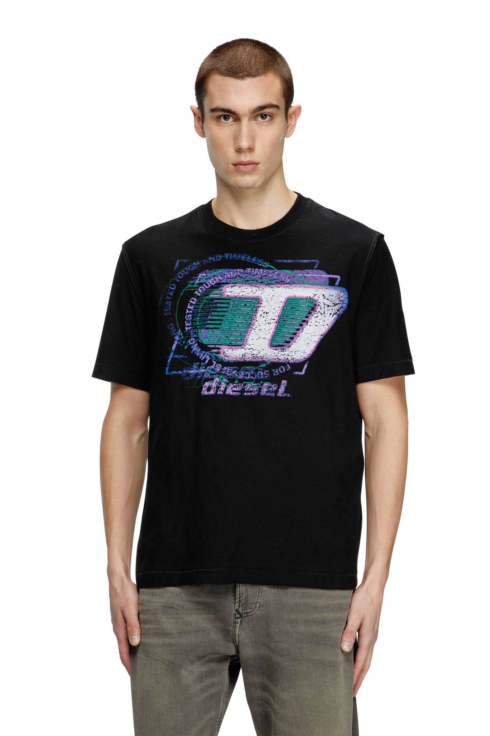 Diesel ανδρικό T-shirt Rerular Fit "T-Adjust-R11" - S25A164300QKAP Μαύρο