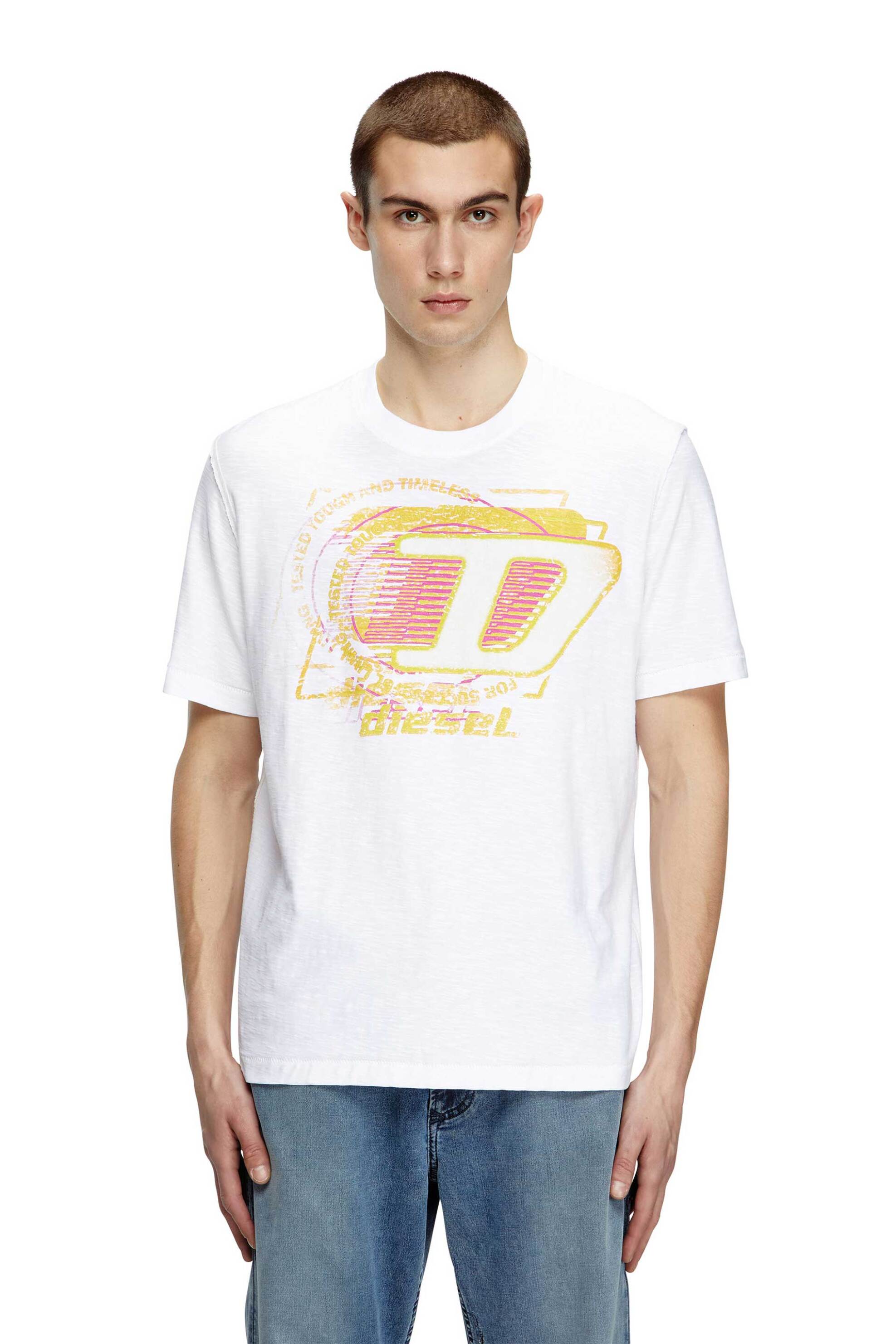 Diesel ανδρικό T-shirt Rerular Fit "T-Adjust-R11" - S25A164300QKAP Λευκό