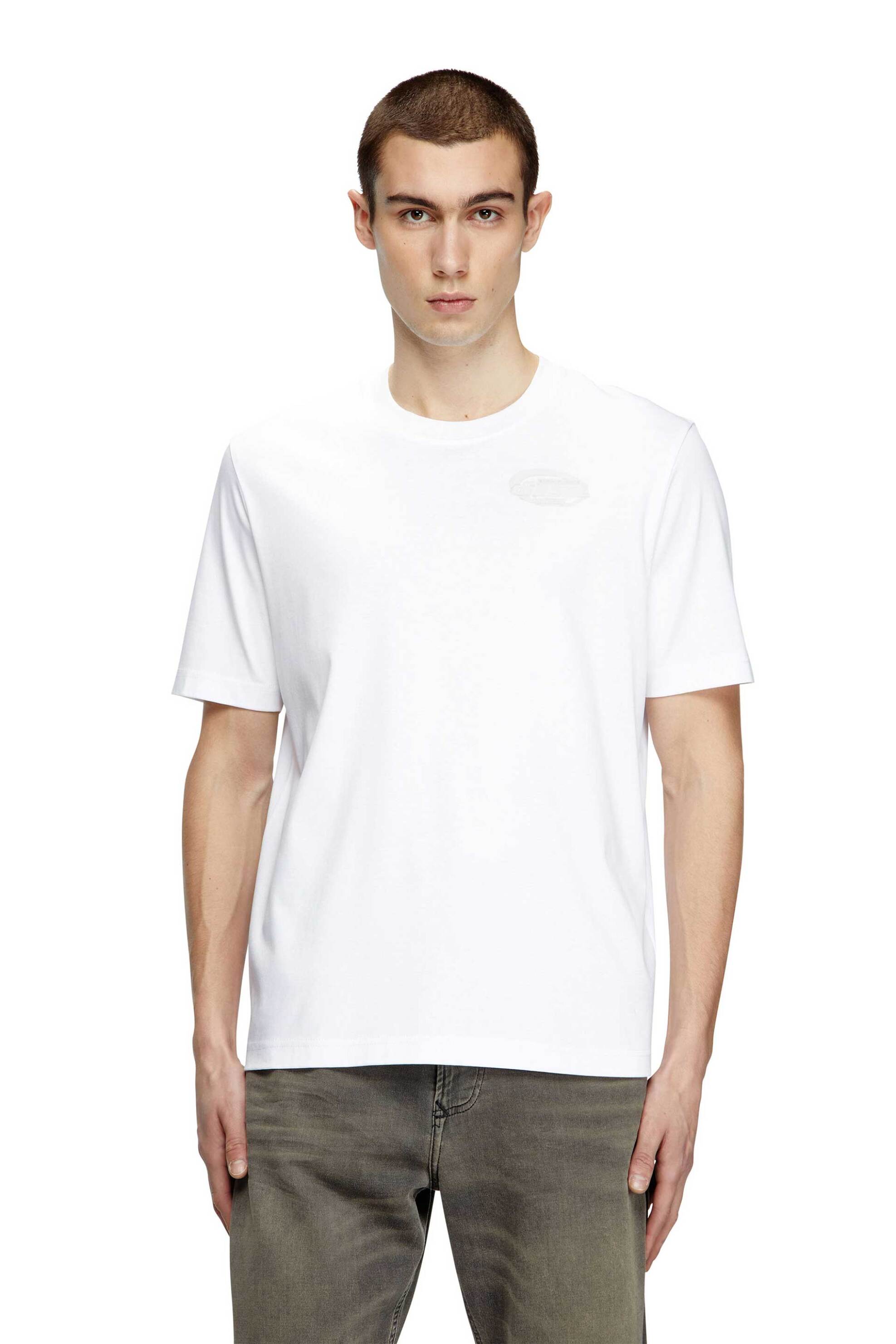 Diesel ανδρικό T-shirt Regular Fit ''T-Madjust-R2'' - S25A164320SKAF Λευκό