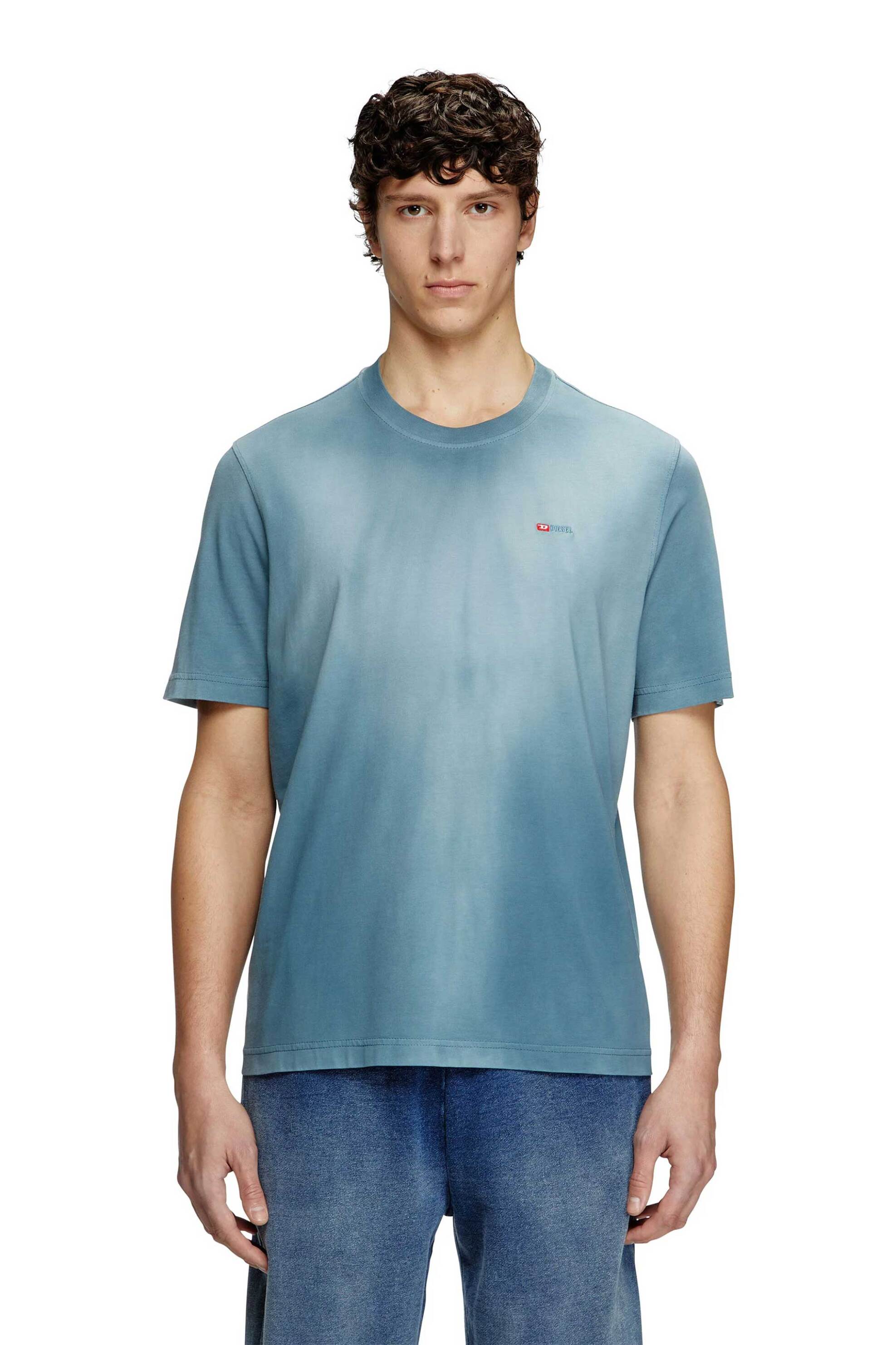 Diesel ανδρικό T-shirt Rerular Fit "T-Adjust-R15" - S25A166210PKAL Μπλε Ανοιχτό