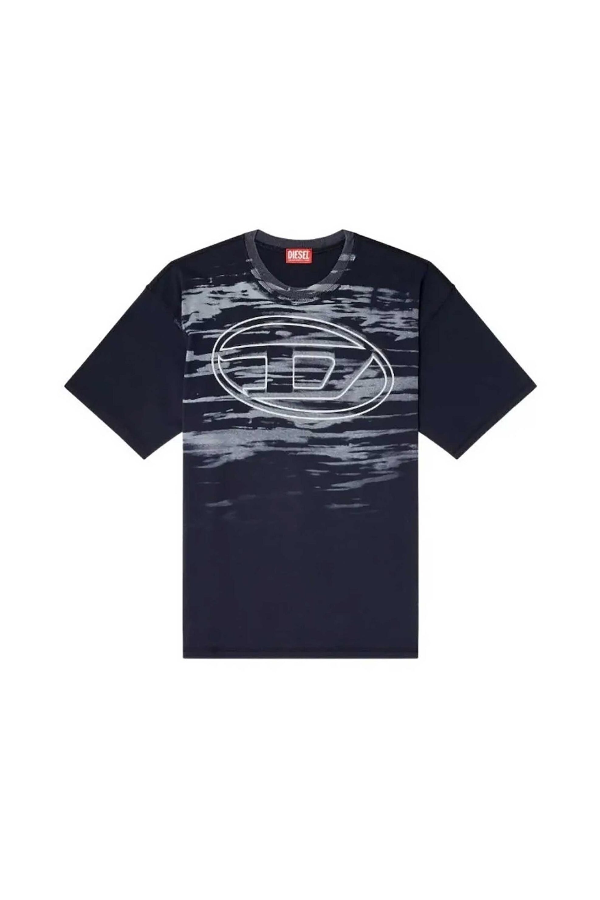 Diesel ανδρικό T-shirt με graphic logo print Casual Fit 'T-Boxt-T5" - W25A186530AGCA Μπλε Σκούρο